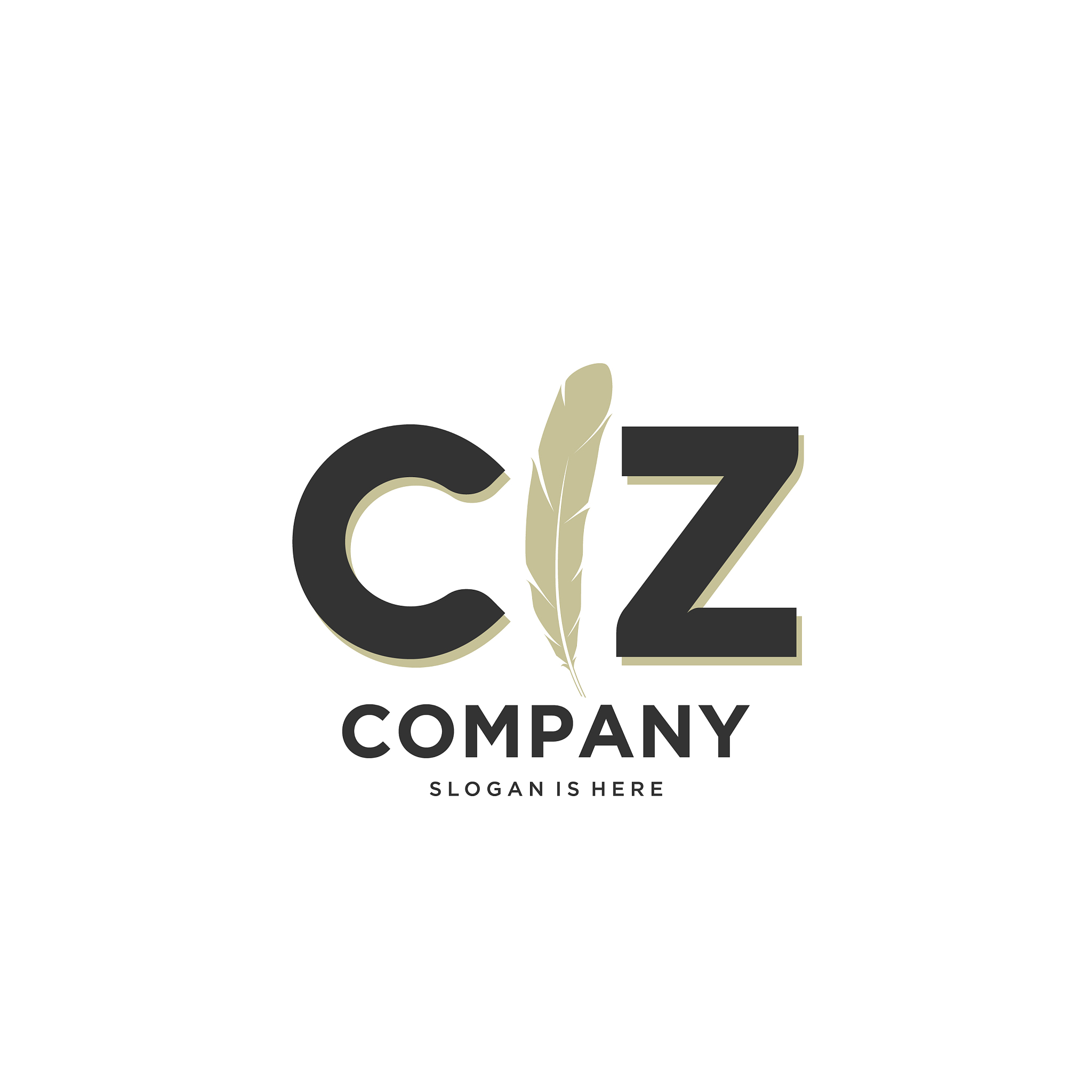 initial cz letter unique attractive creative