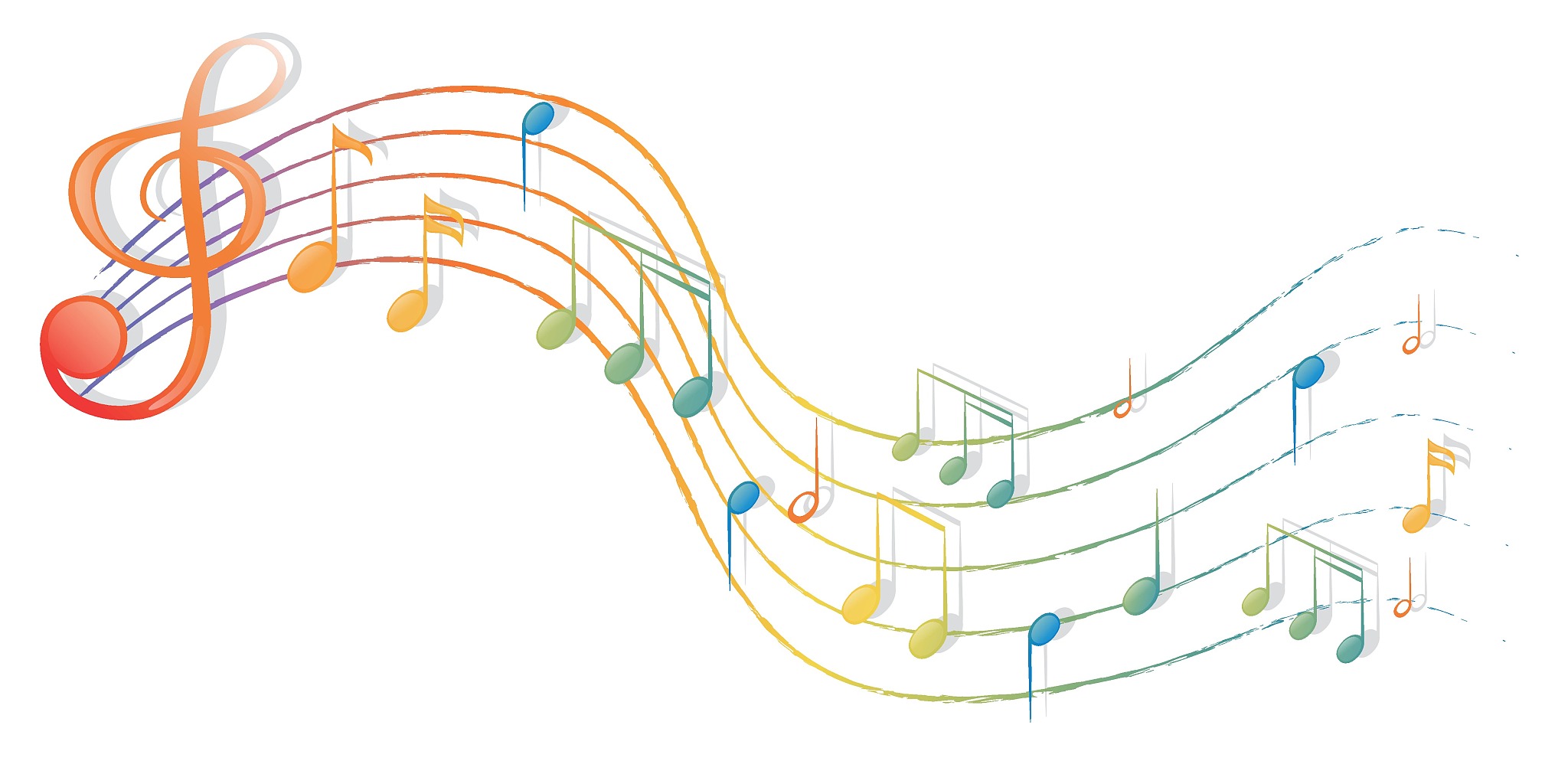 the musical notes and the g-clef