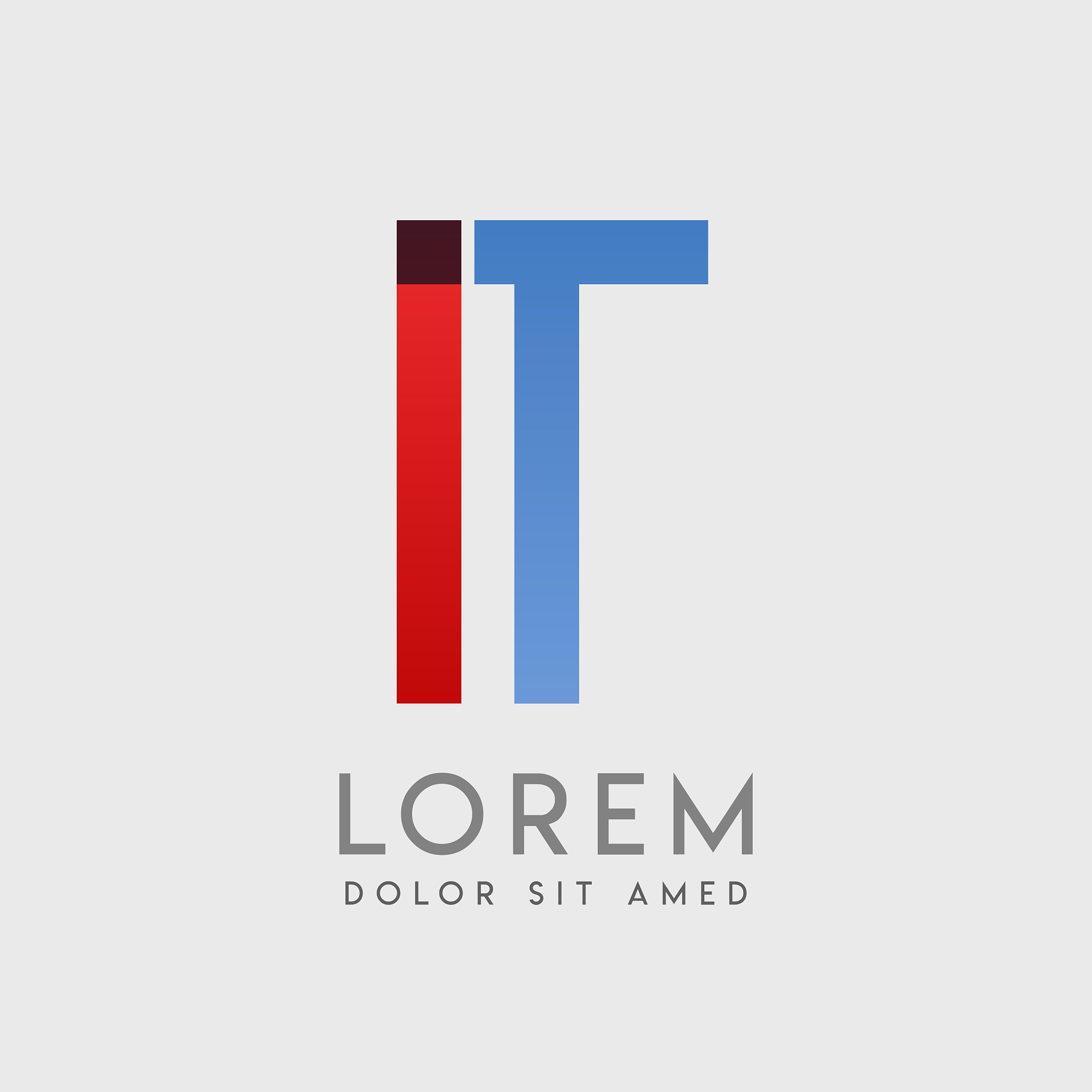 it logo letters with blue and red gradation