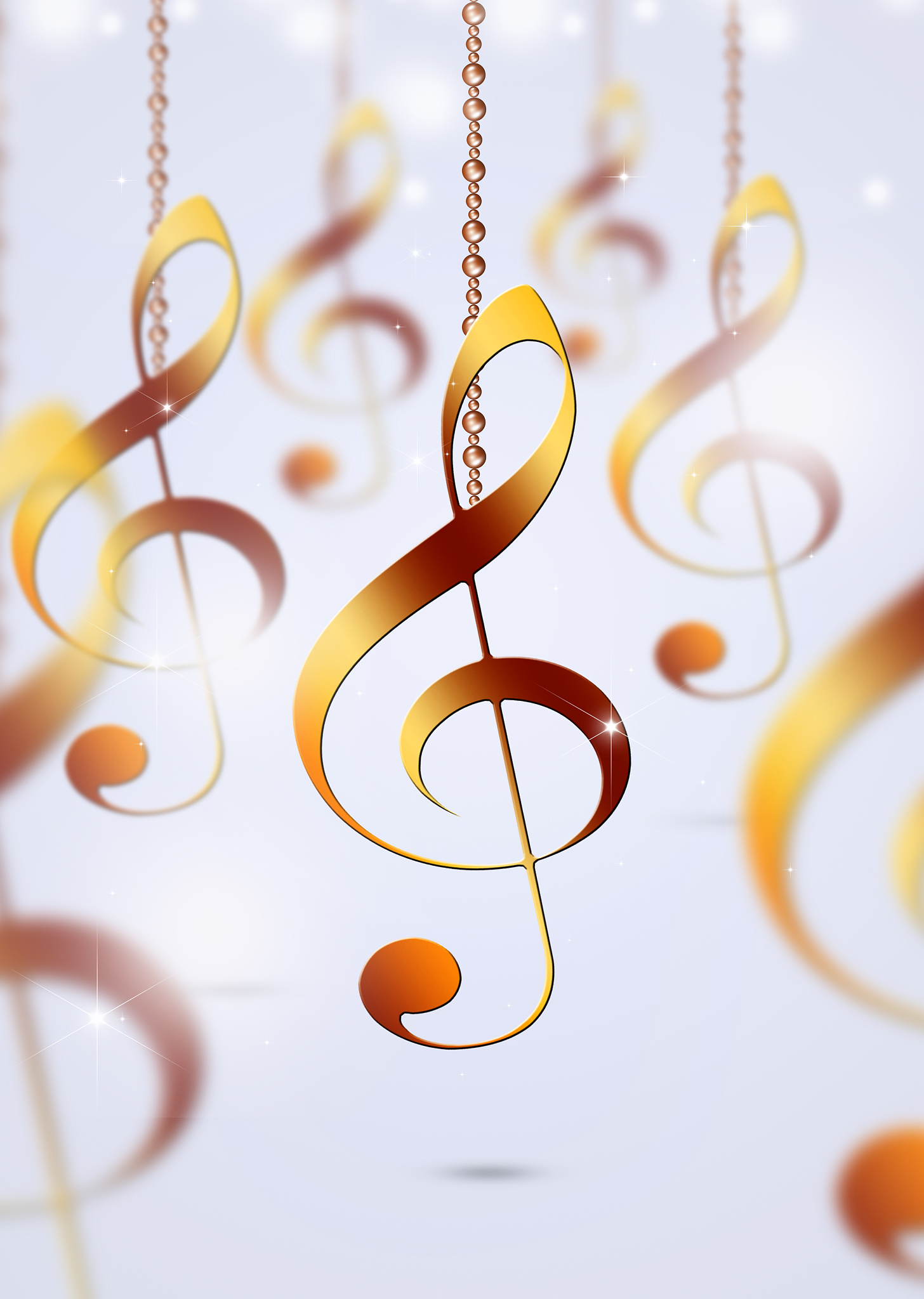 golden music notes