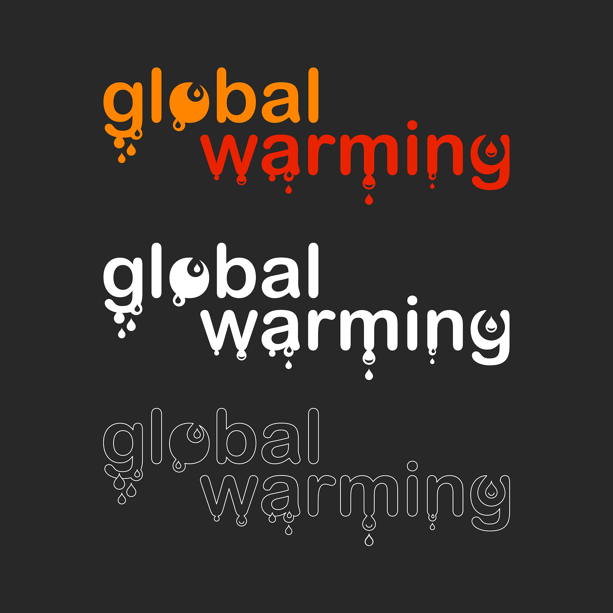 global warming - typography series
