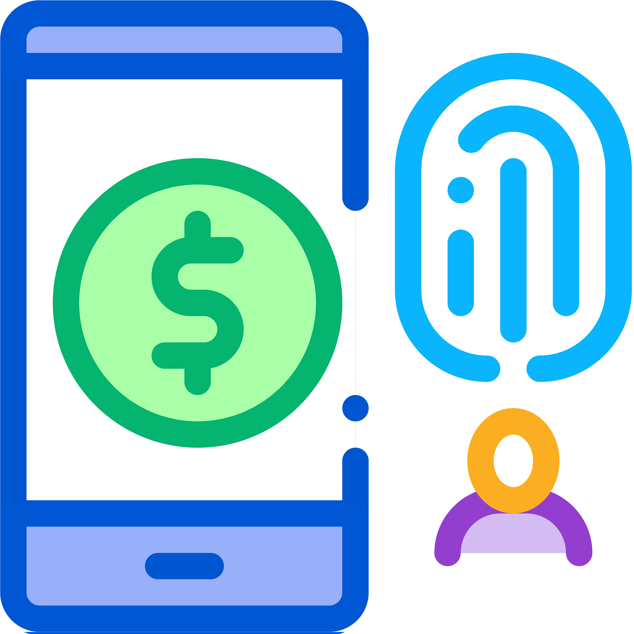 fingerprint access to accounts icon outline