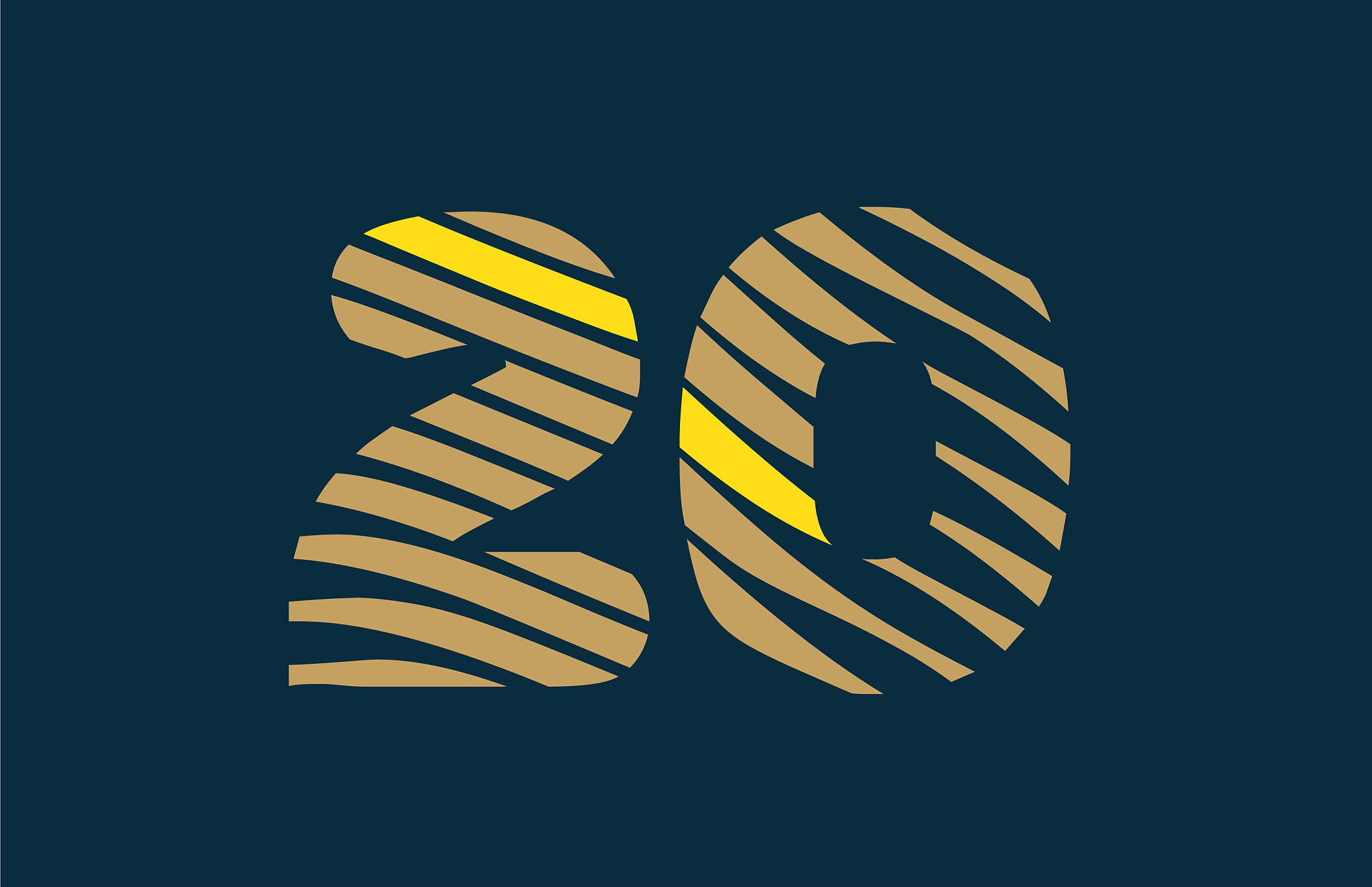 number 20 logo icon design typography