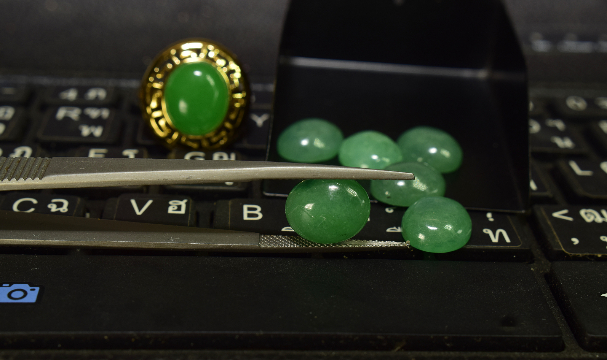 green jade on keyboard rare and expensive