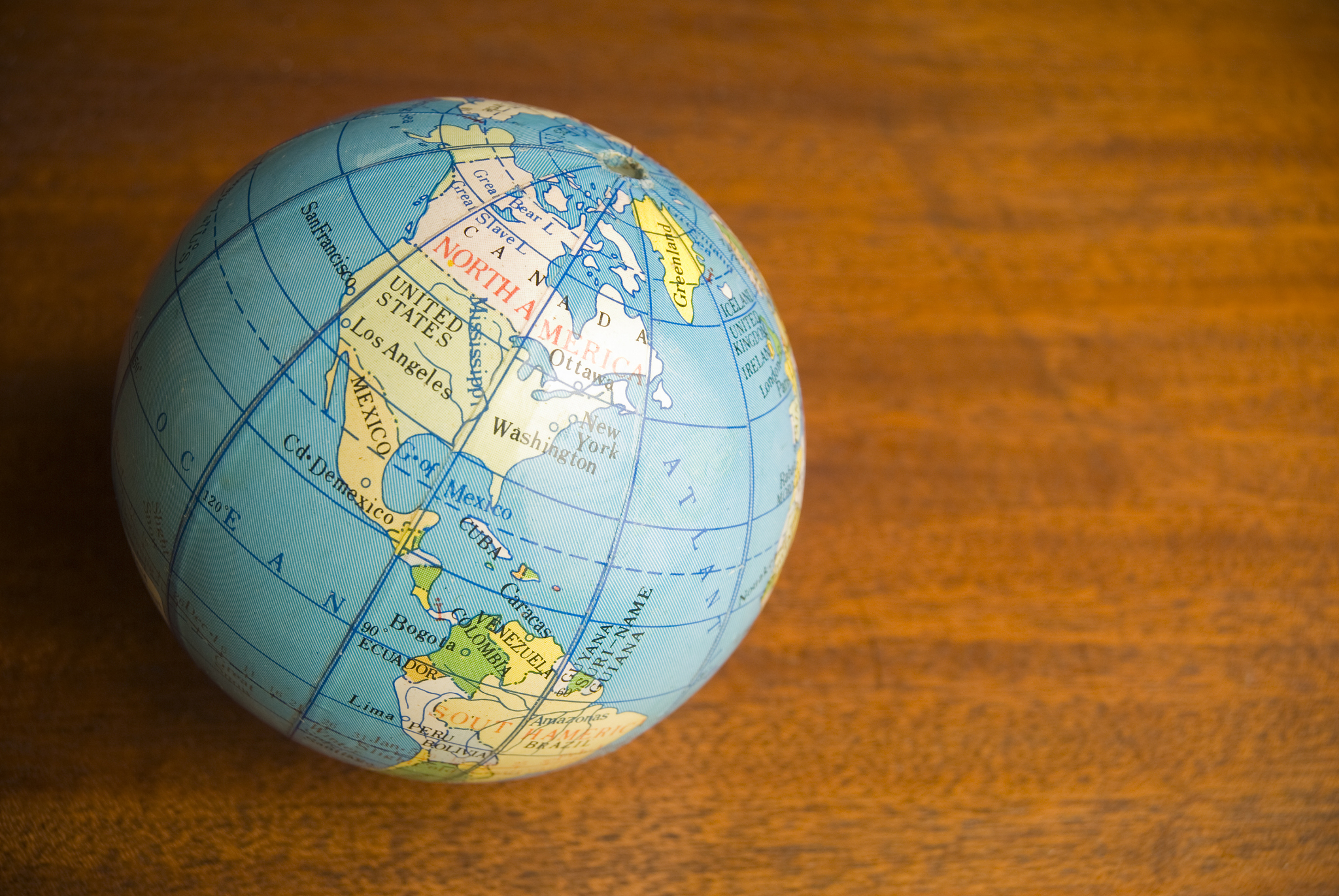 earth globe on wood