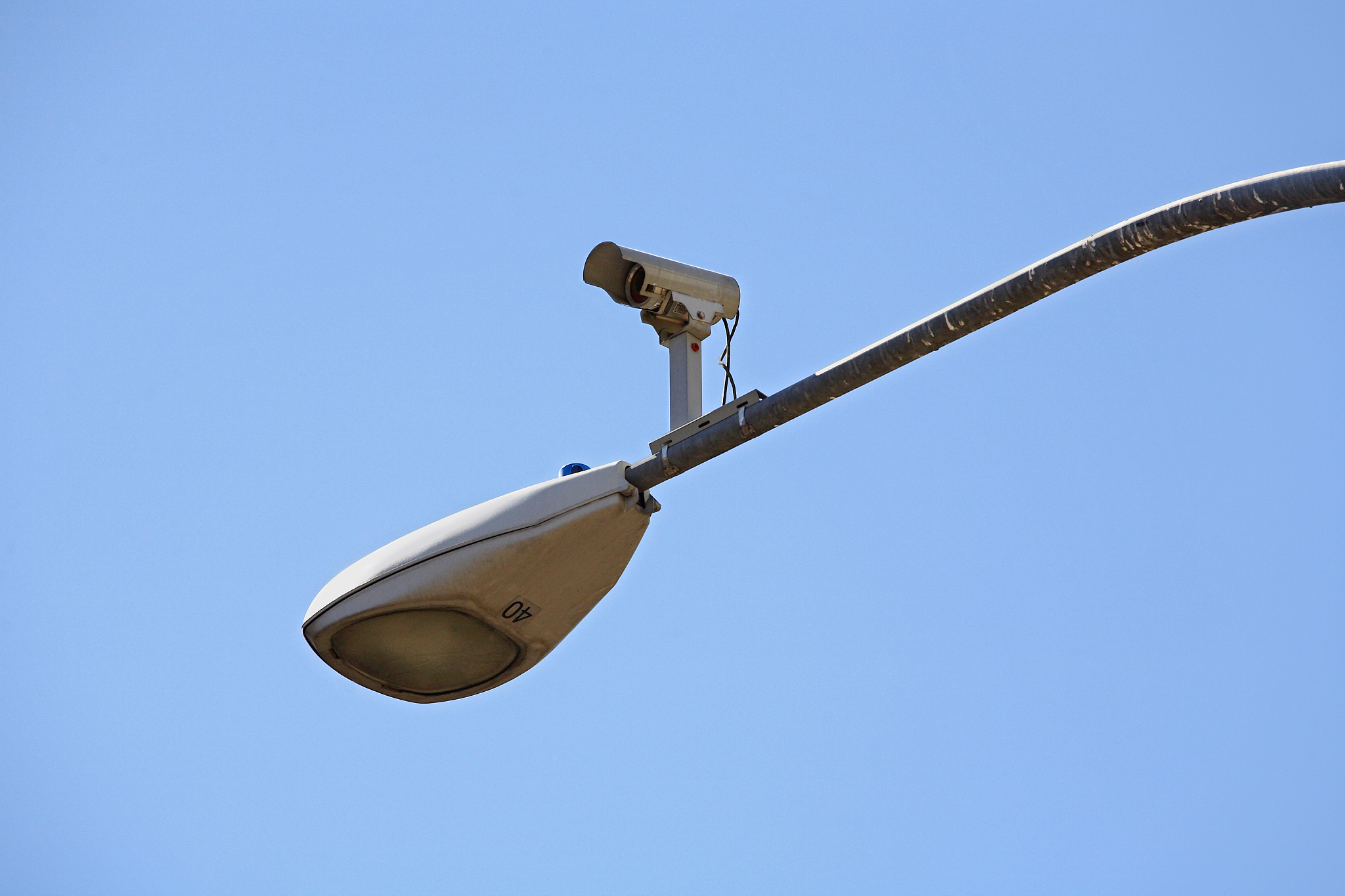 cctv camera mounted on street light