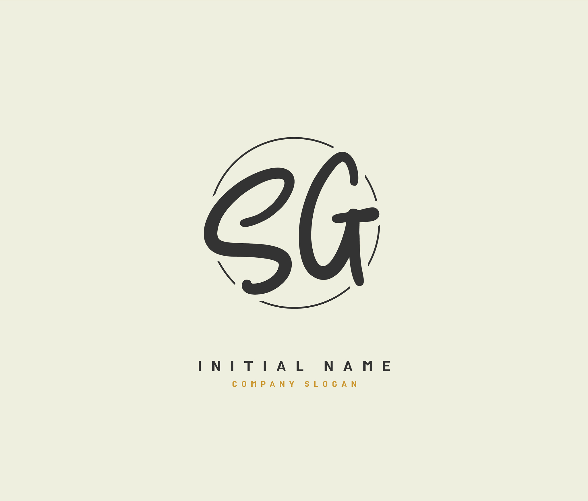 s g sg beauty initial logo handwriting logo of