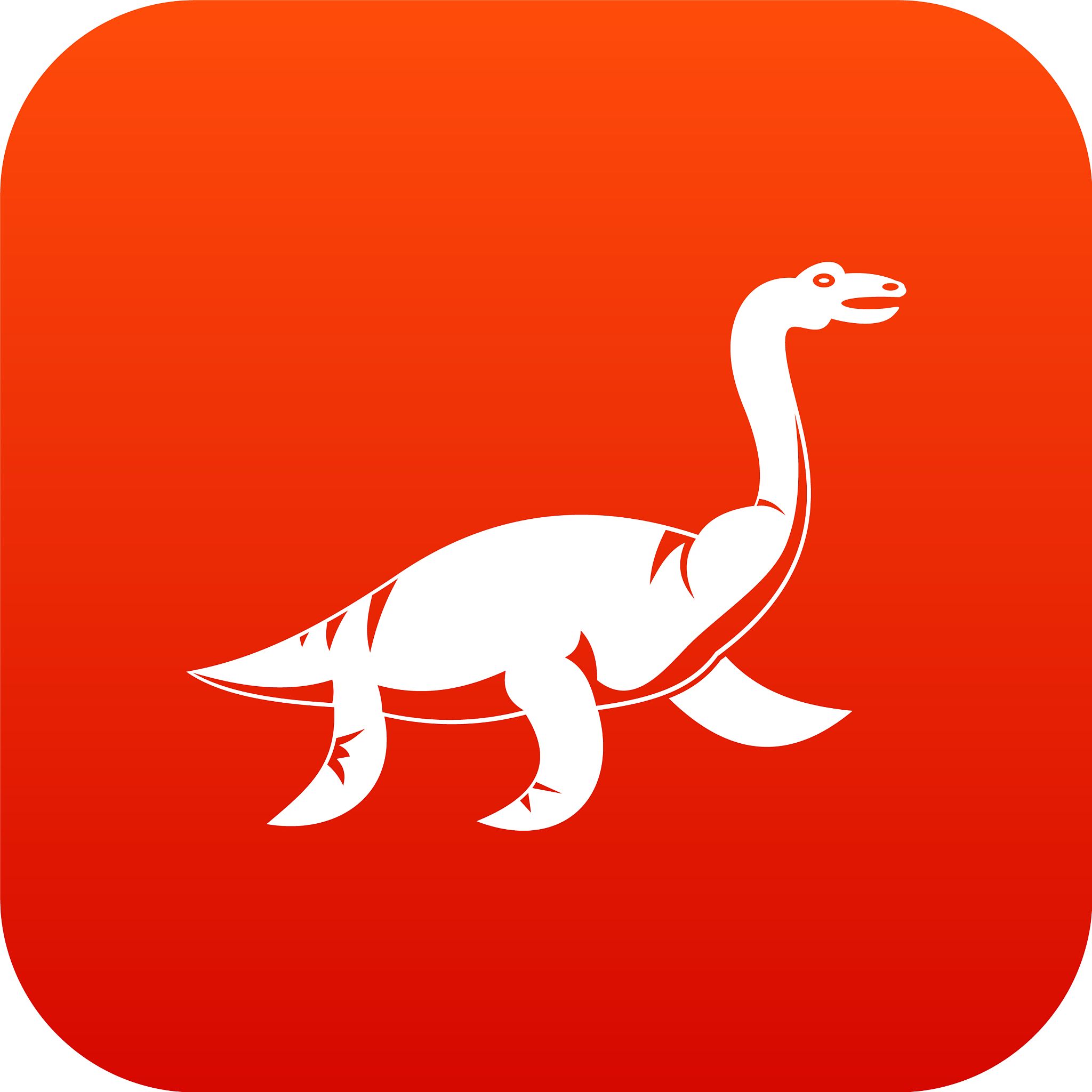 elasmosaurine dinosaur icon digital red