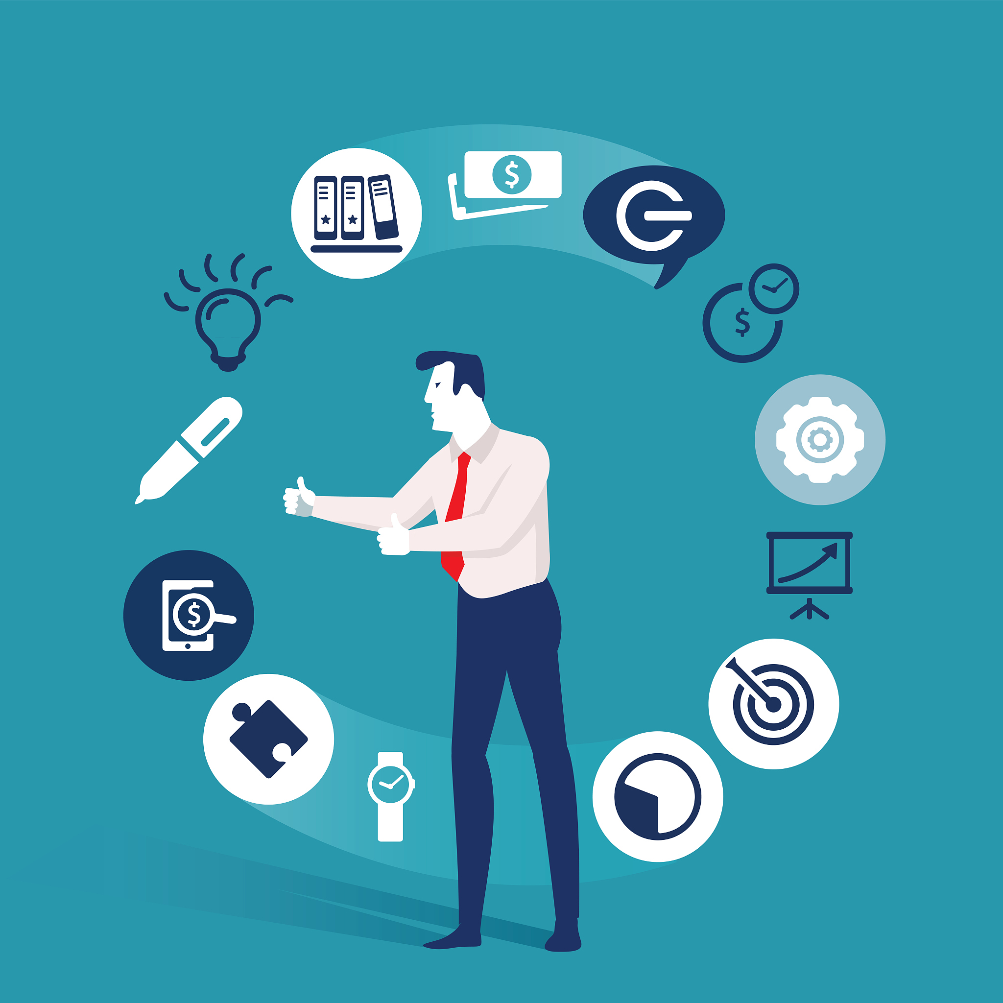 approval of works  business illustration icons  vector