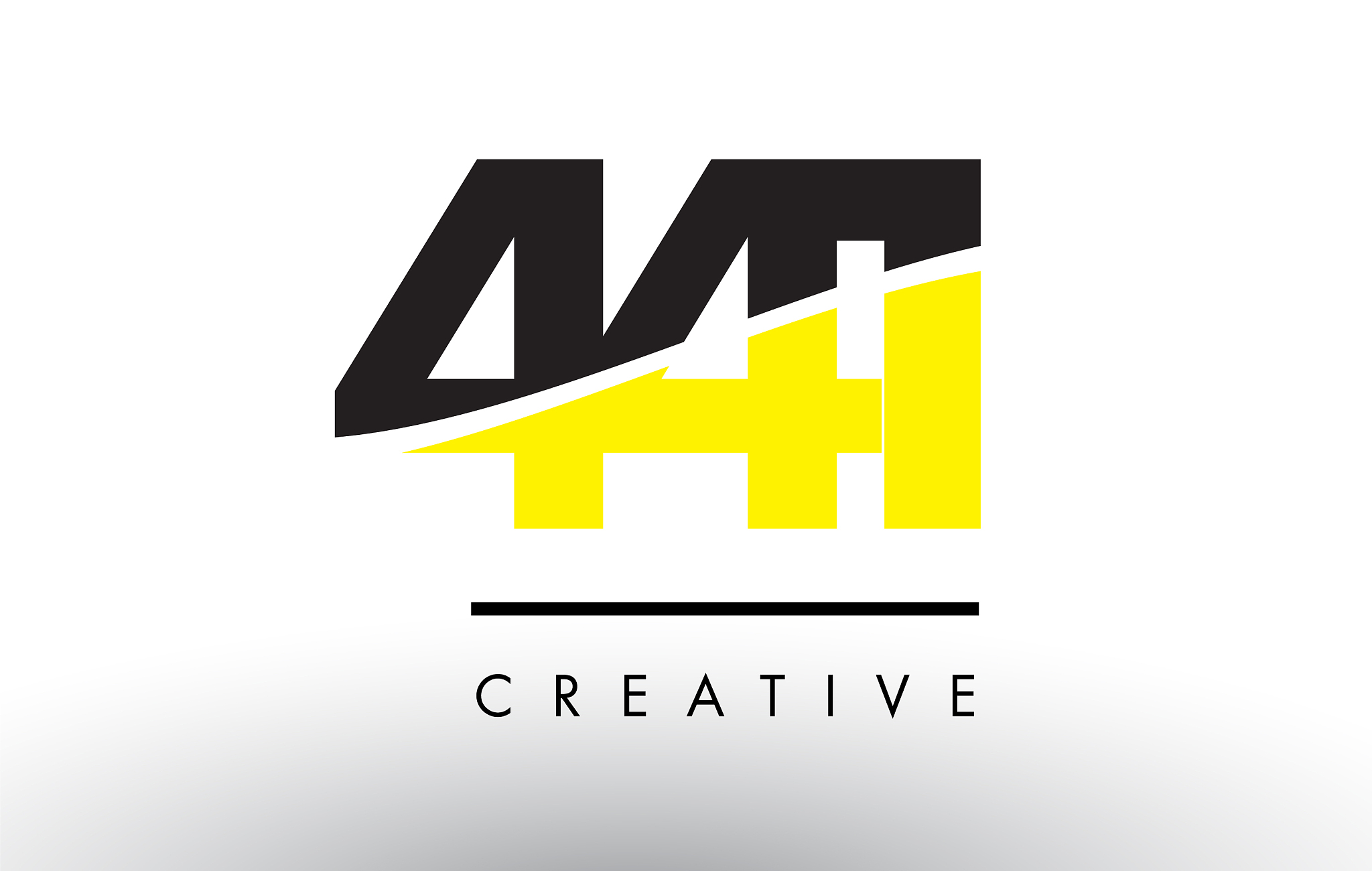 441 black and yellow number logo design