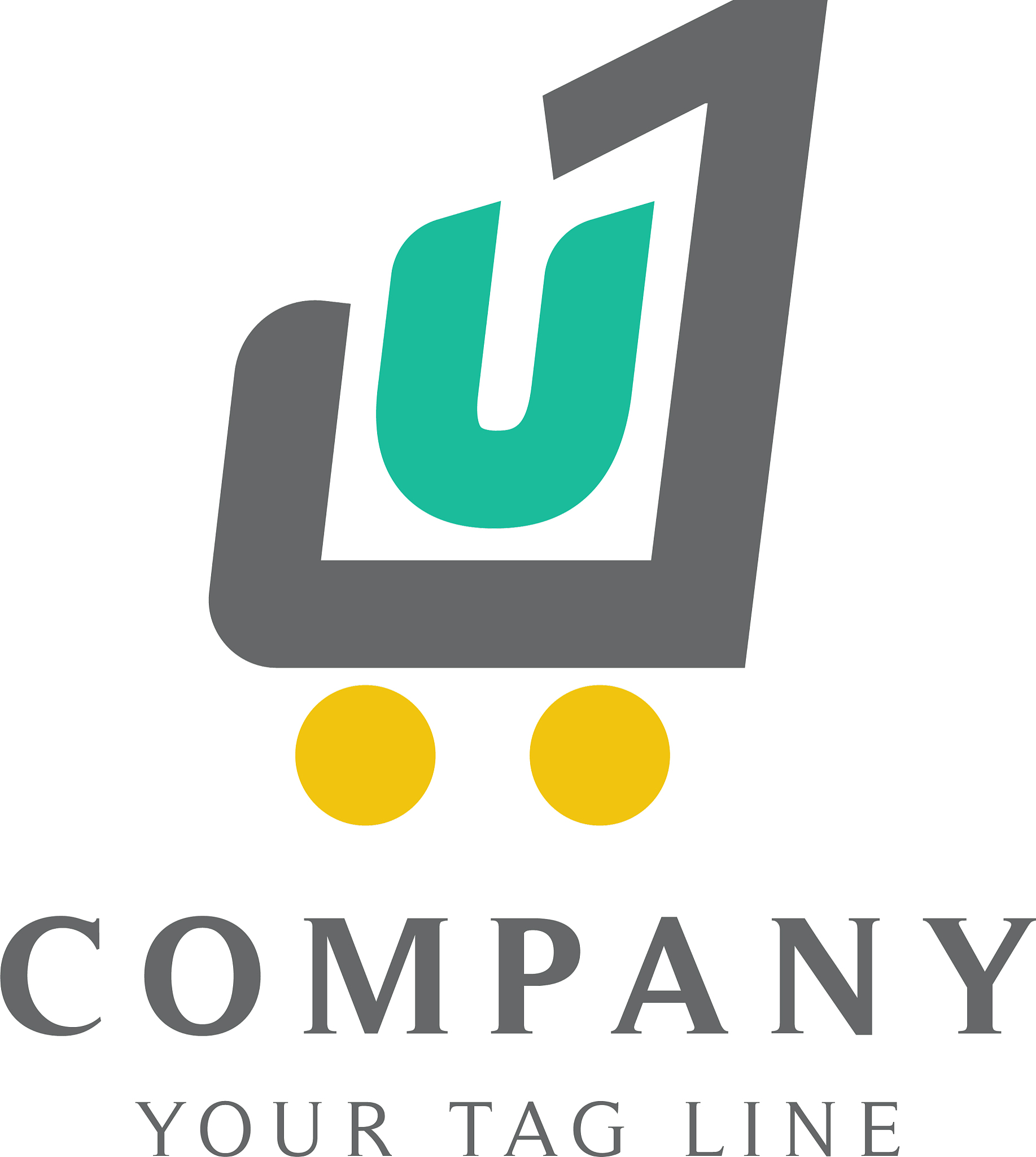 combined logo template letters u and 1