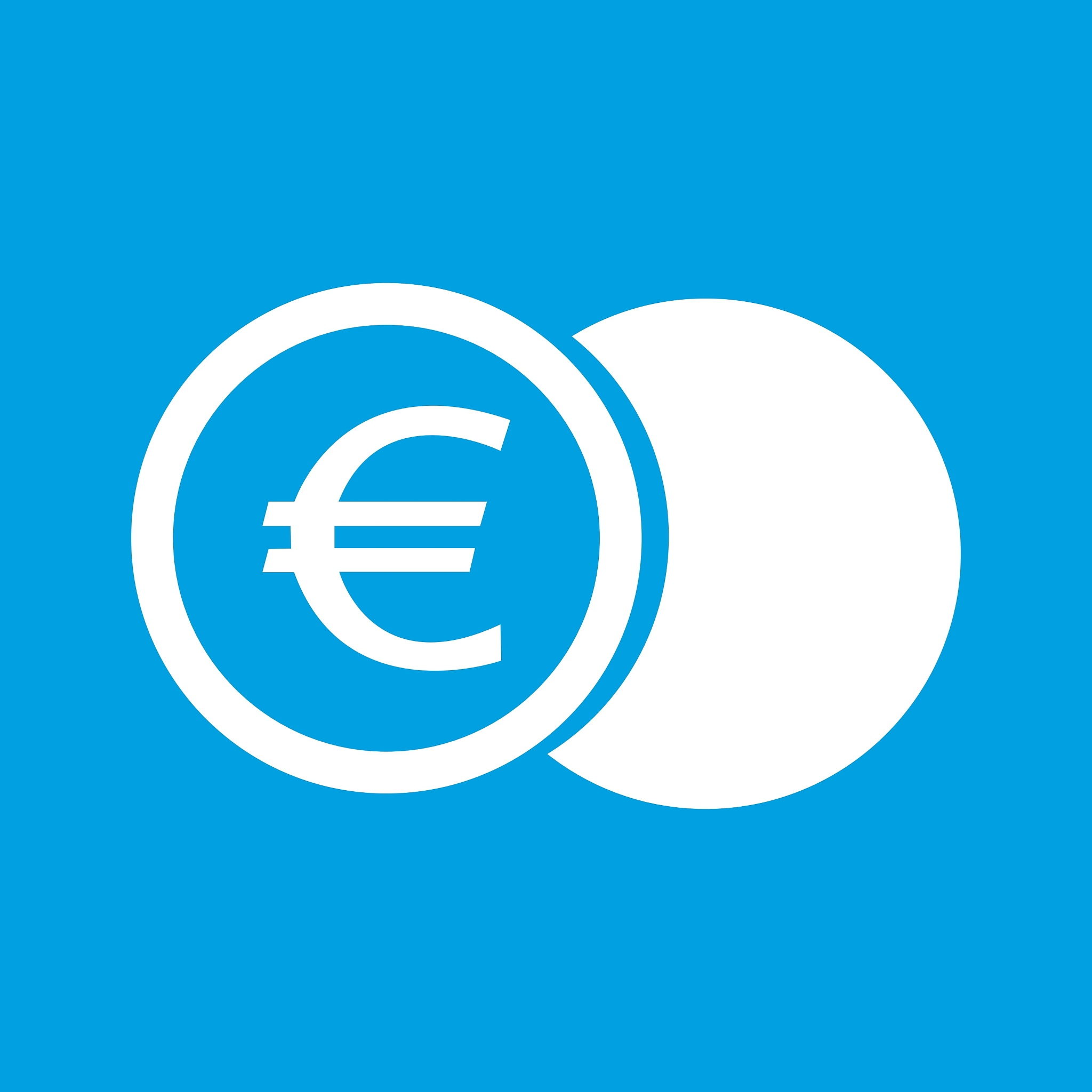 euro coin white icon