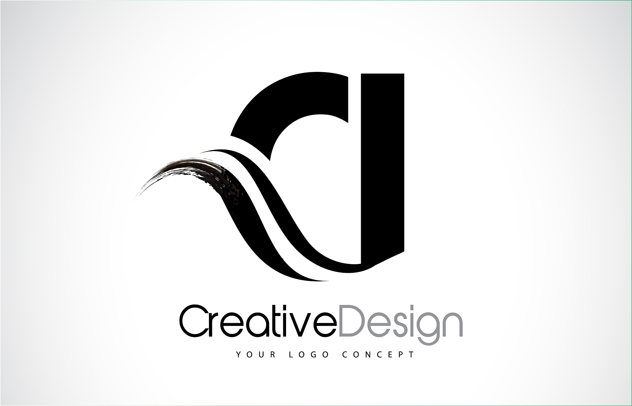 ci c i creative brush black letters design with