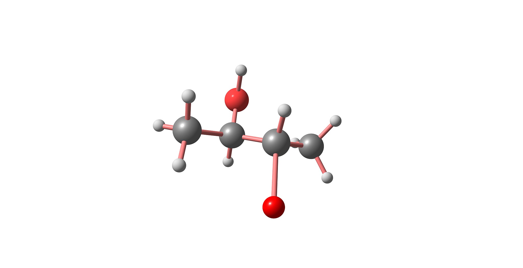 bromobutanol molecular structure isolated on white