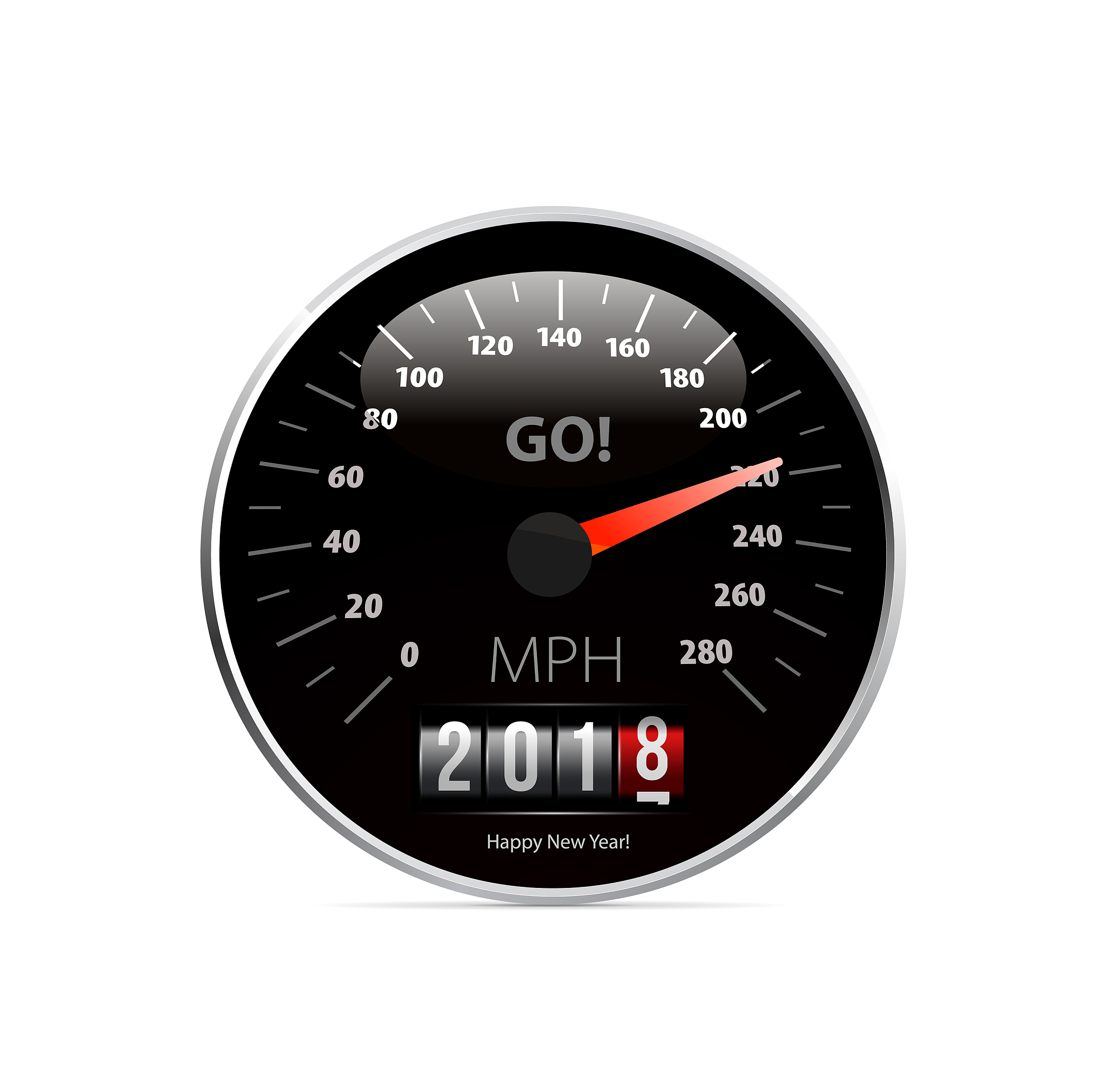 calendar 2018 in speedometer car.