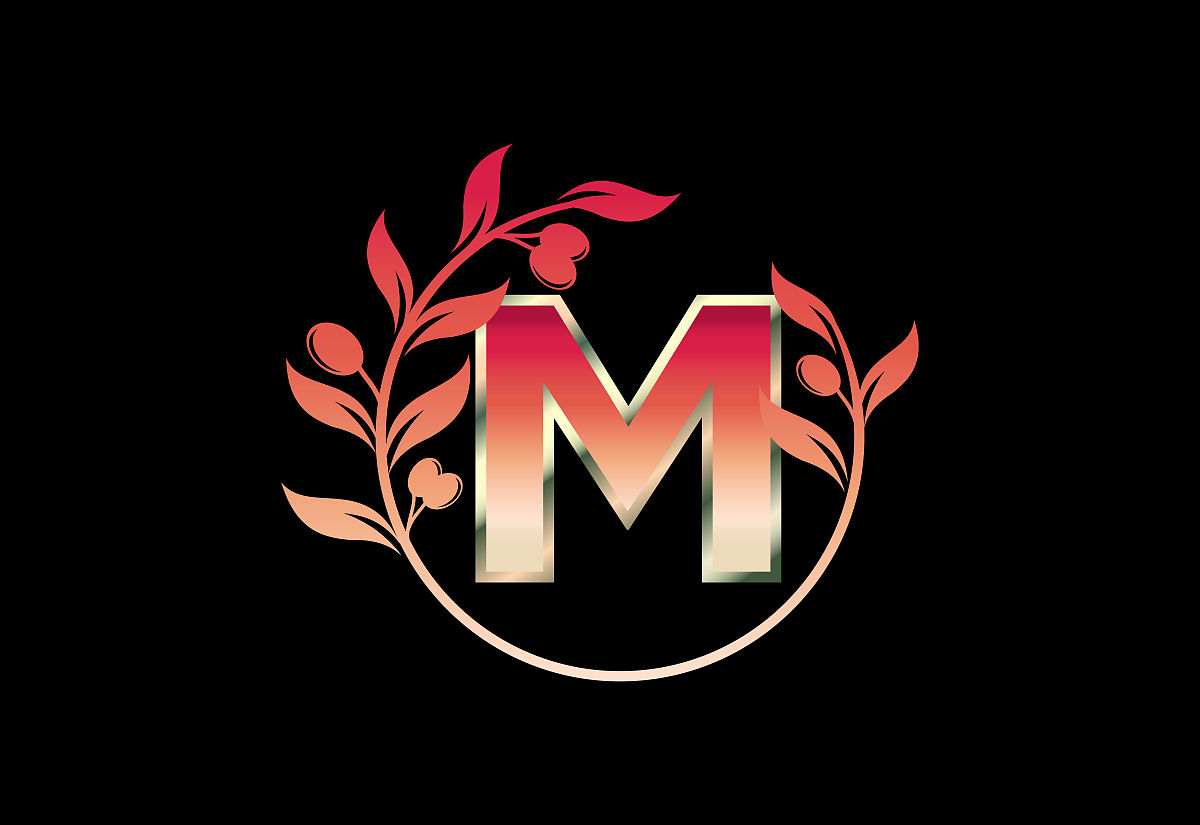 首字母m符号象征橄榄枝花环,圆形花架由橄榄枝制成