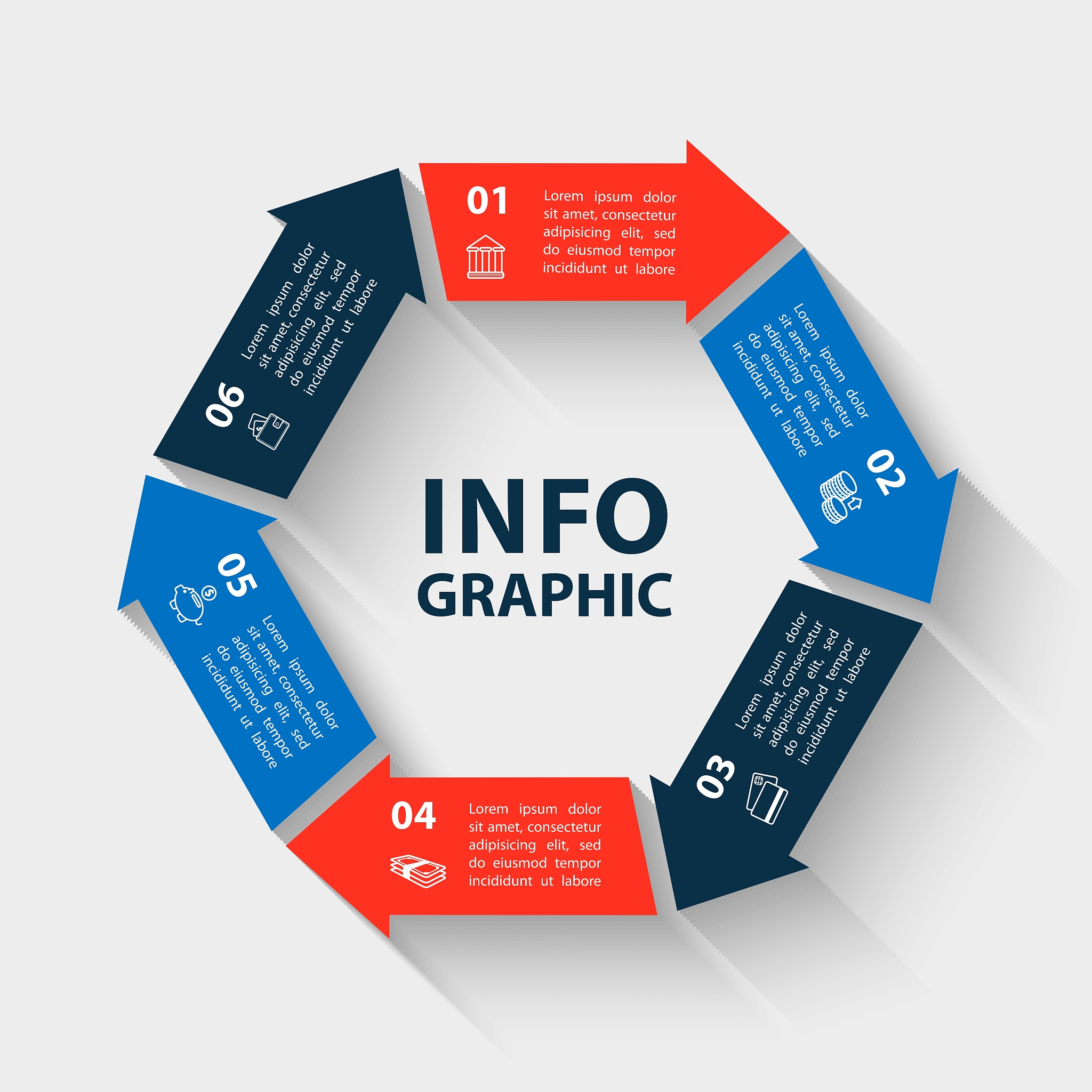 circle infographics template for diagram
