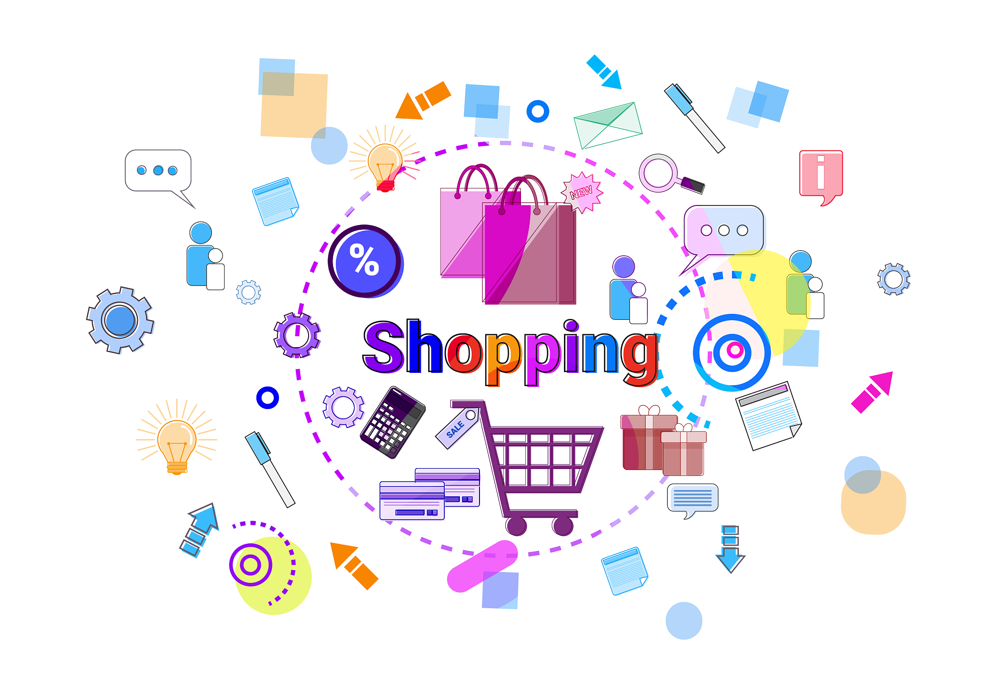 shopping online concept mobile retail store