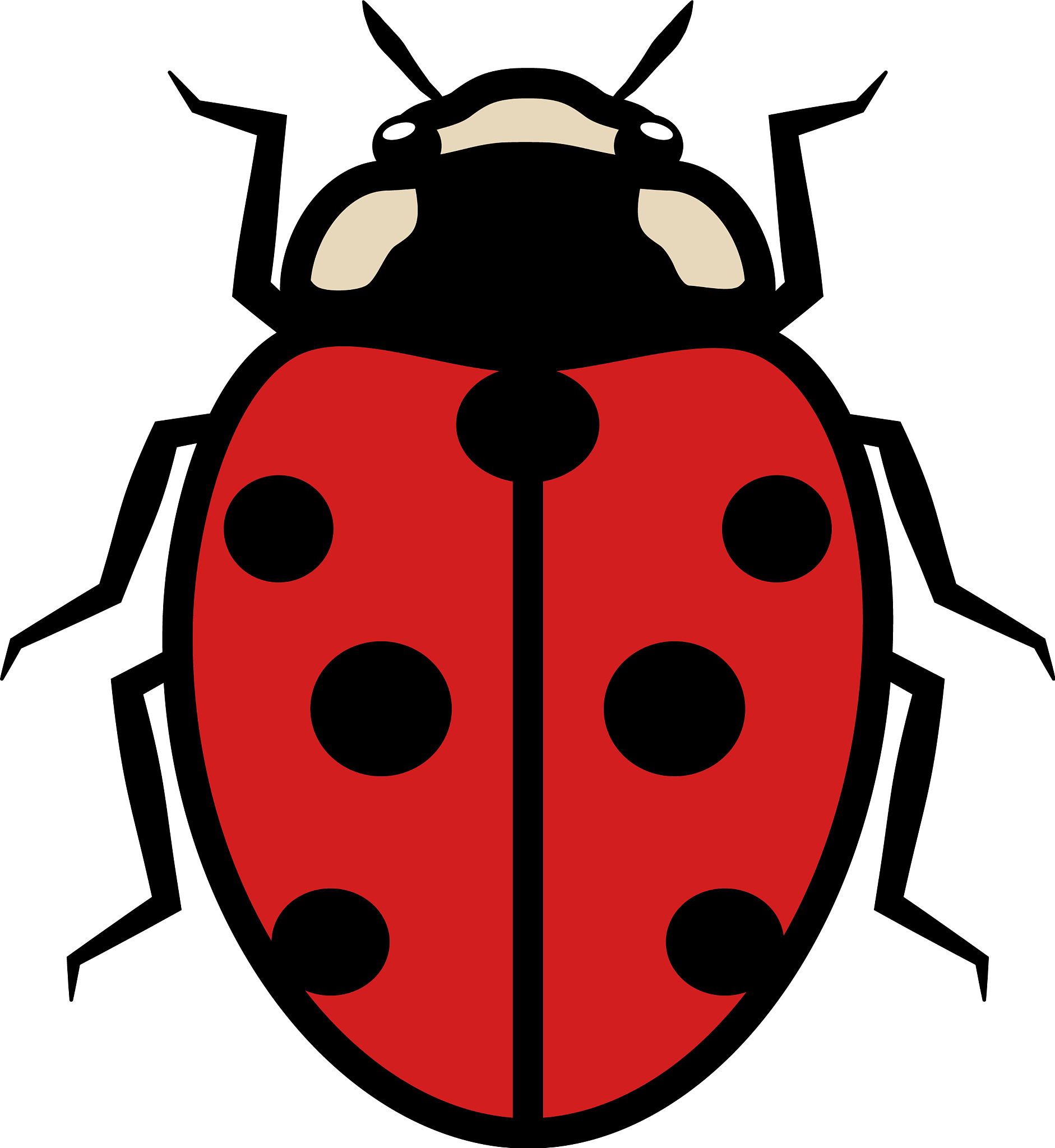 ladybug logo symbol icon with seven black spots