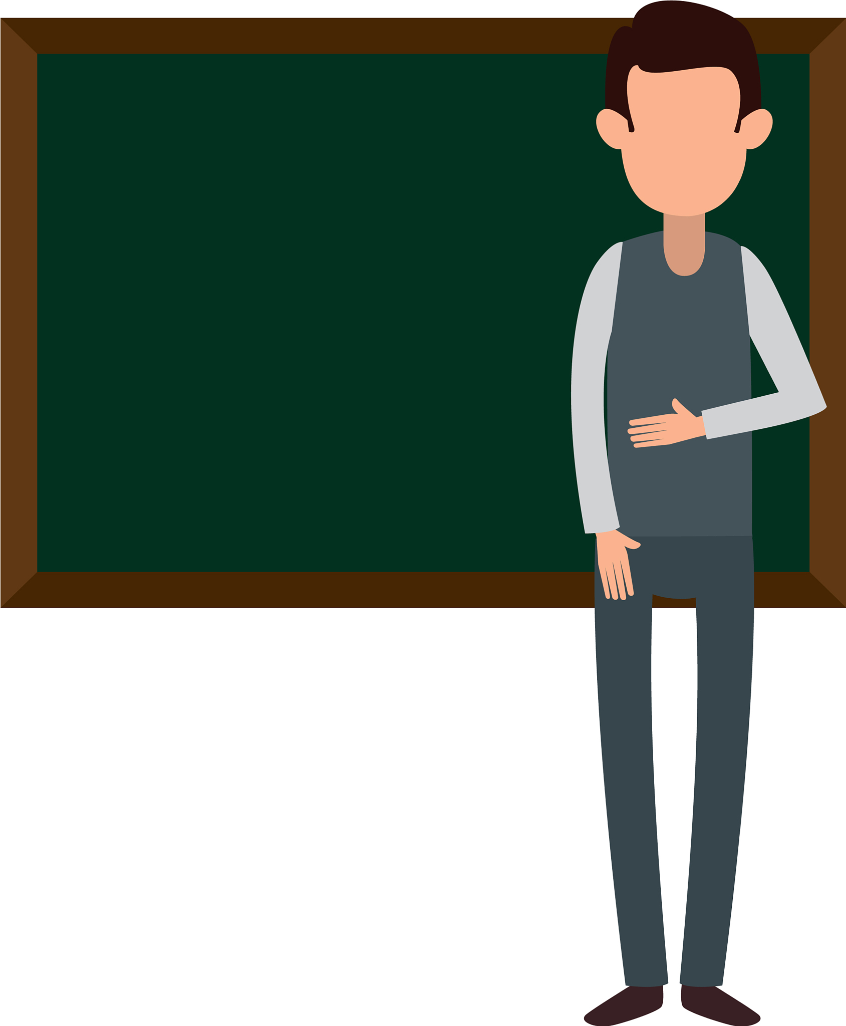 man teaching with chalkboard character