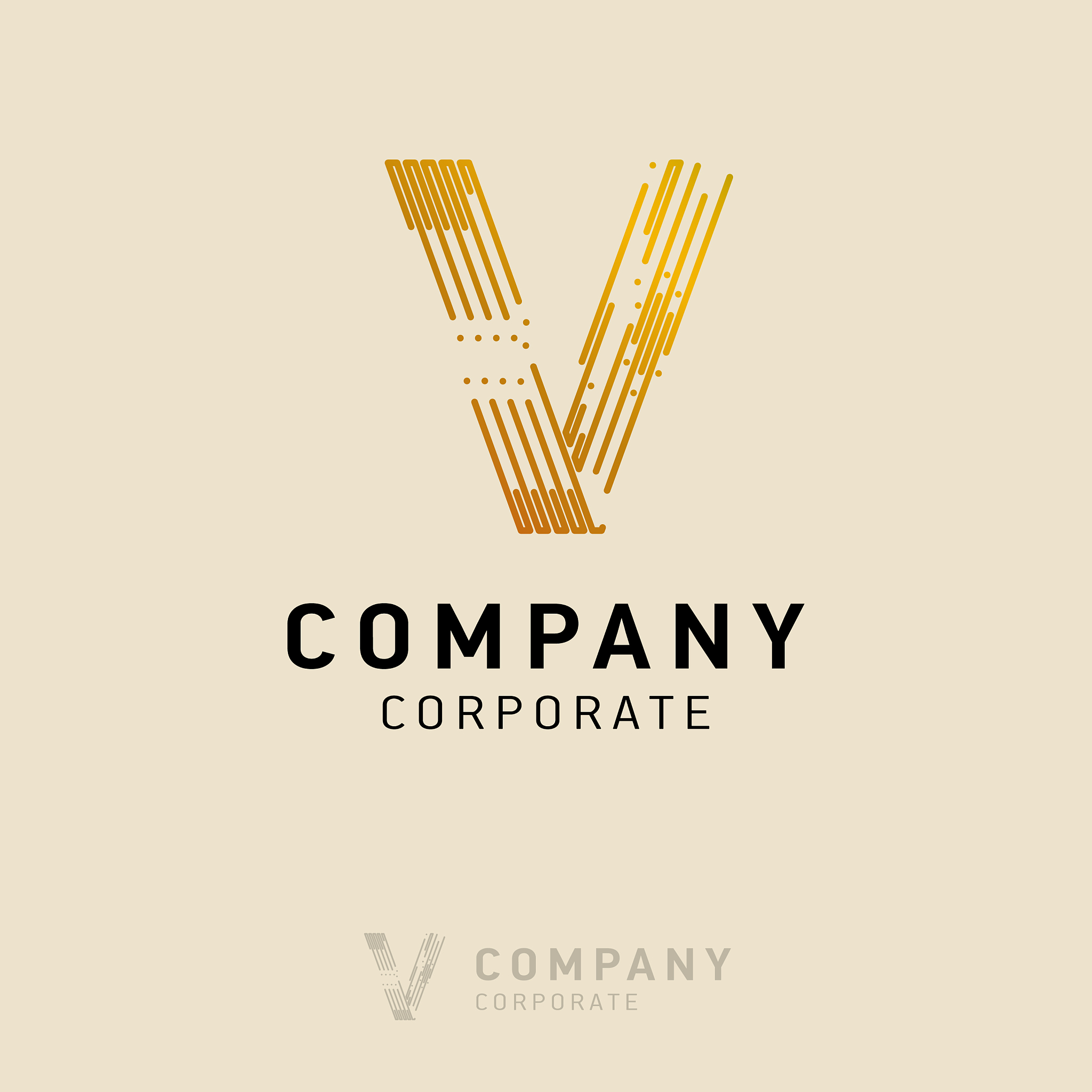 v company logo design with visiting card