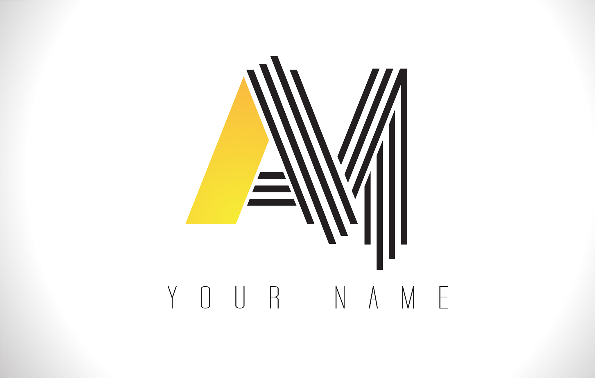 am black lines letter logo creative line letters