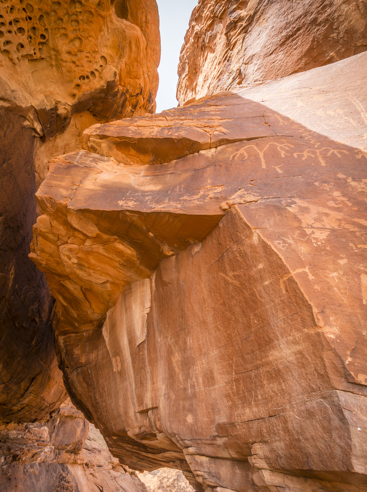 prehistoric petroglyphs (rock carvings) at the valley of fire, n
