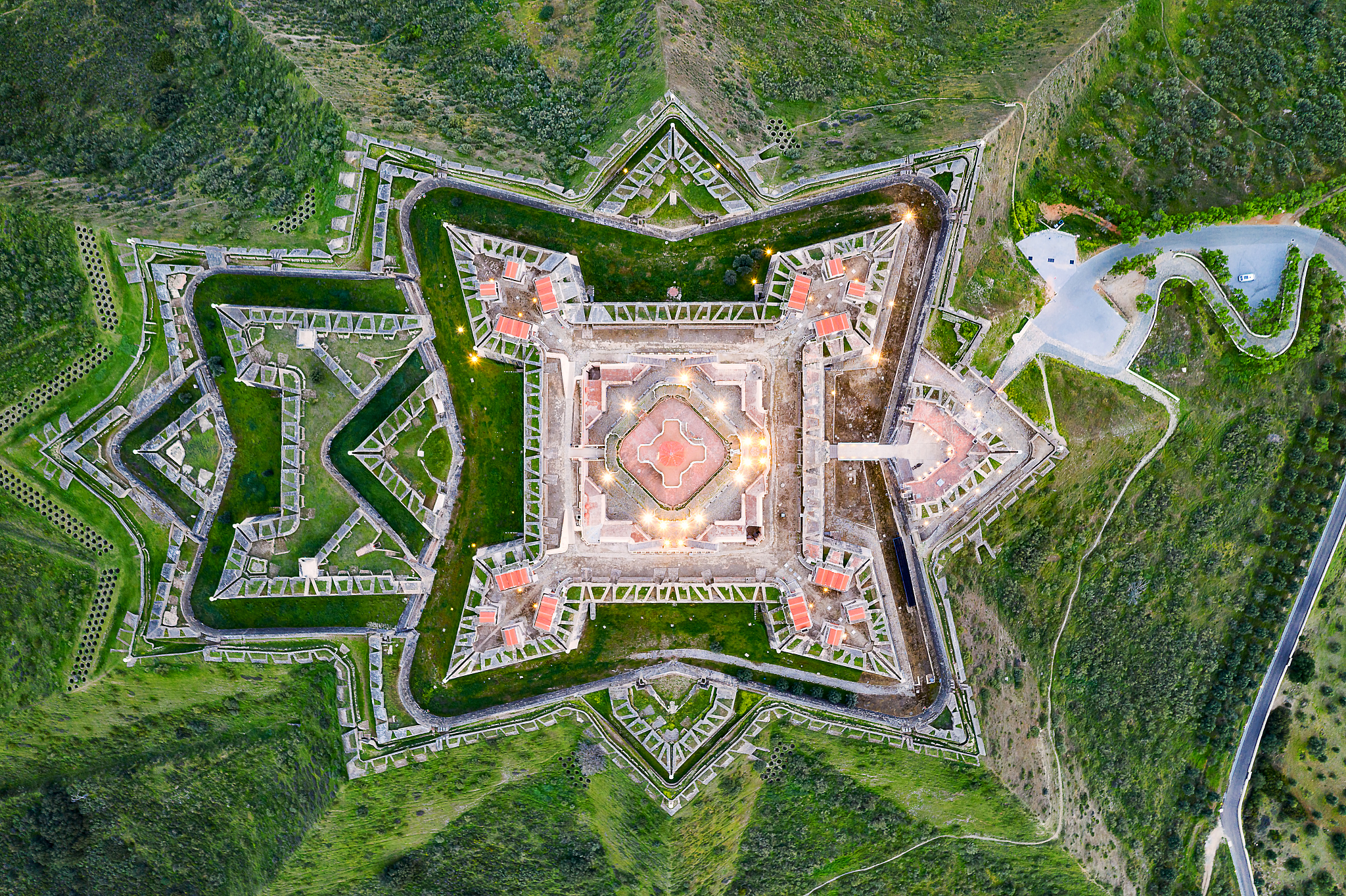 elvas fort drone aerial top view of forte nossa senhora da graca