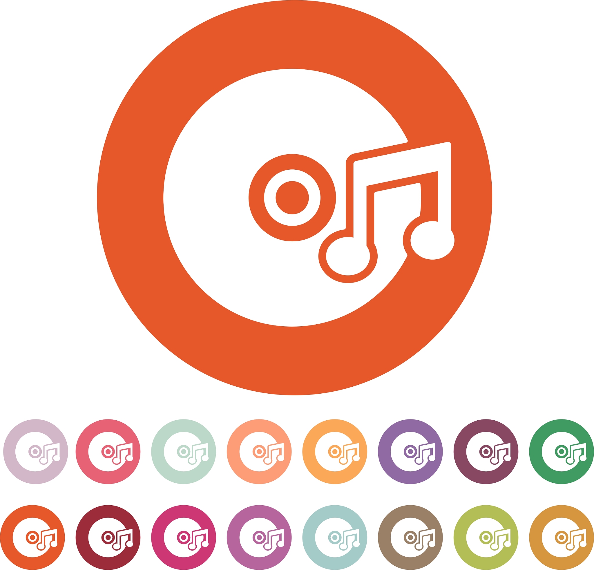 the music icon disc symbol flat