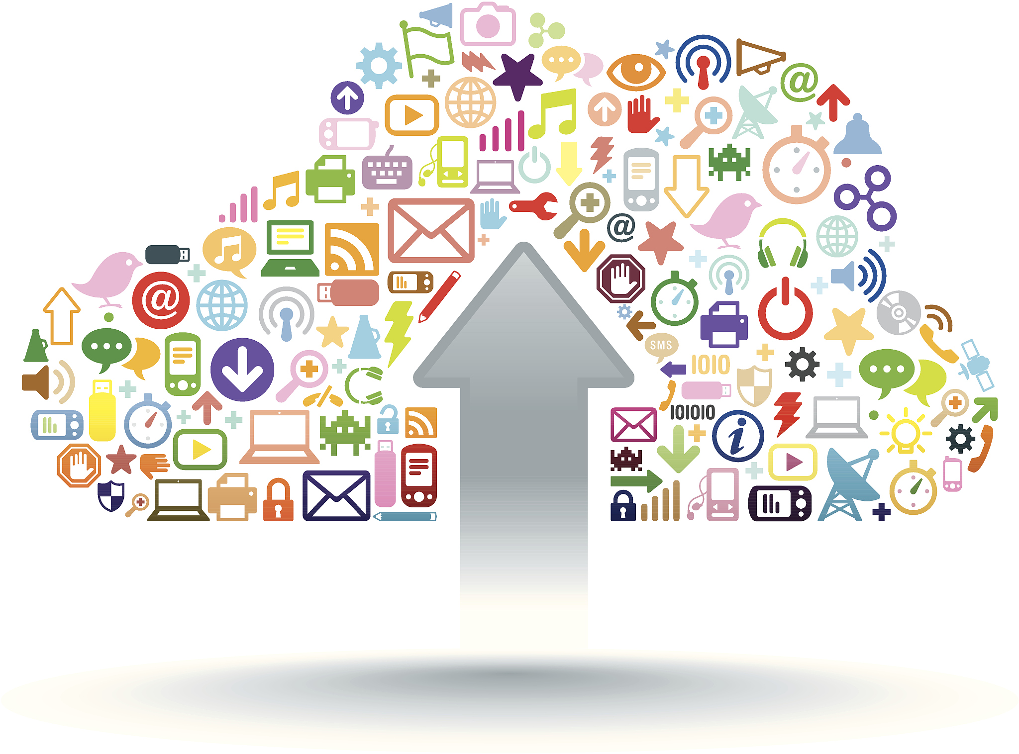 upload cloud computing color