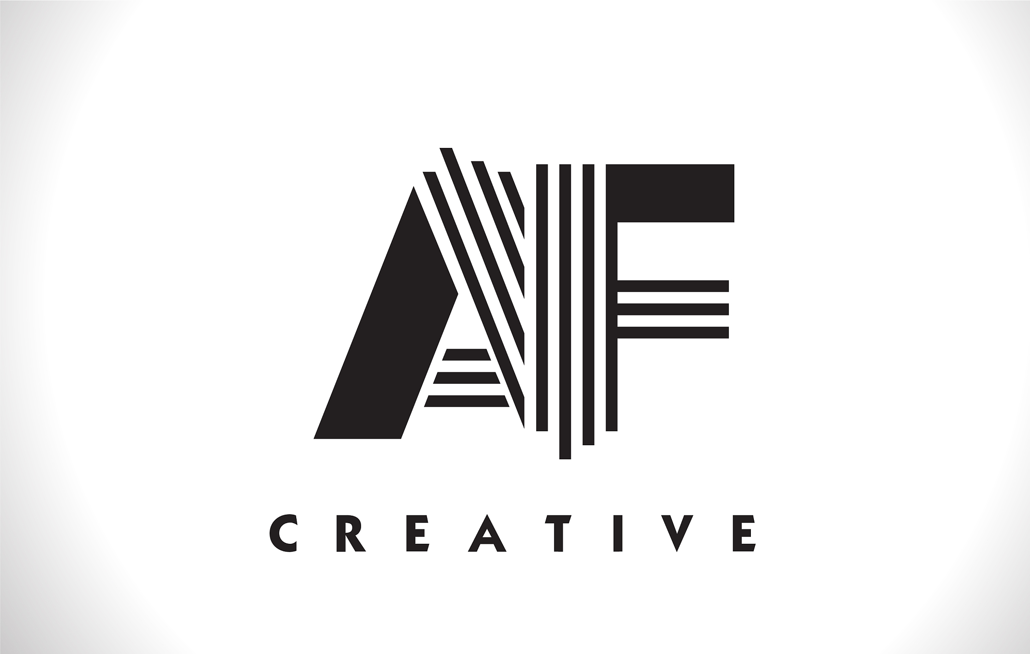 af logo letter with black lines design line letter