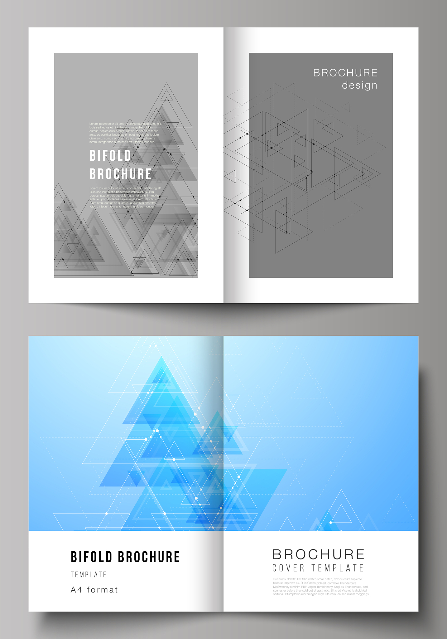 vector editable layout of two a4 format cover mockups design tem
