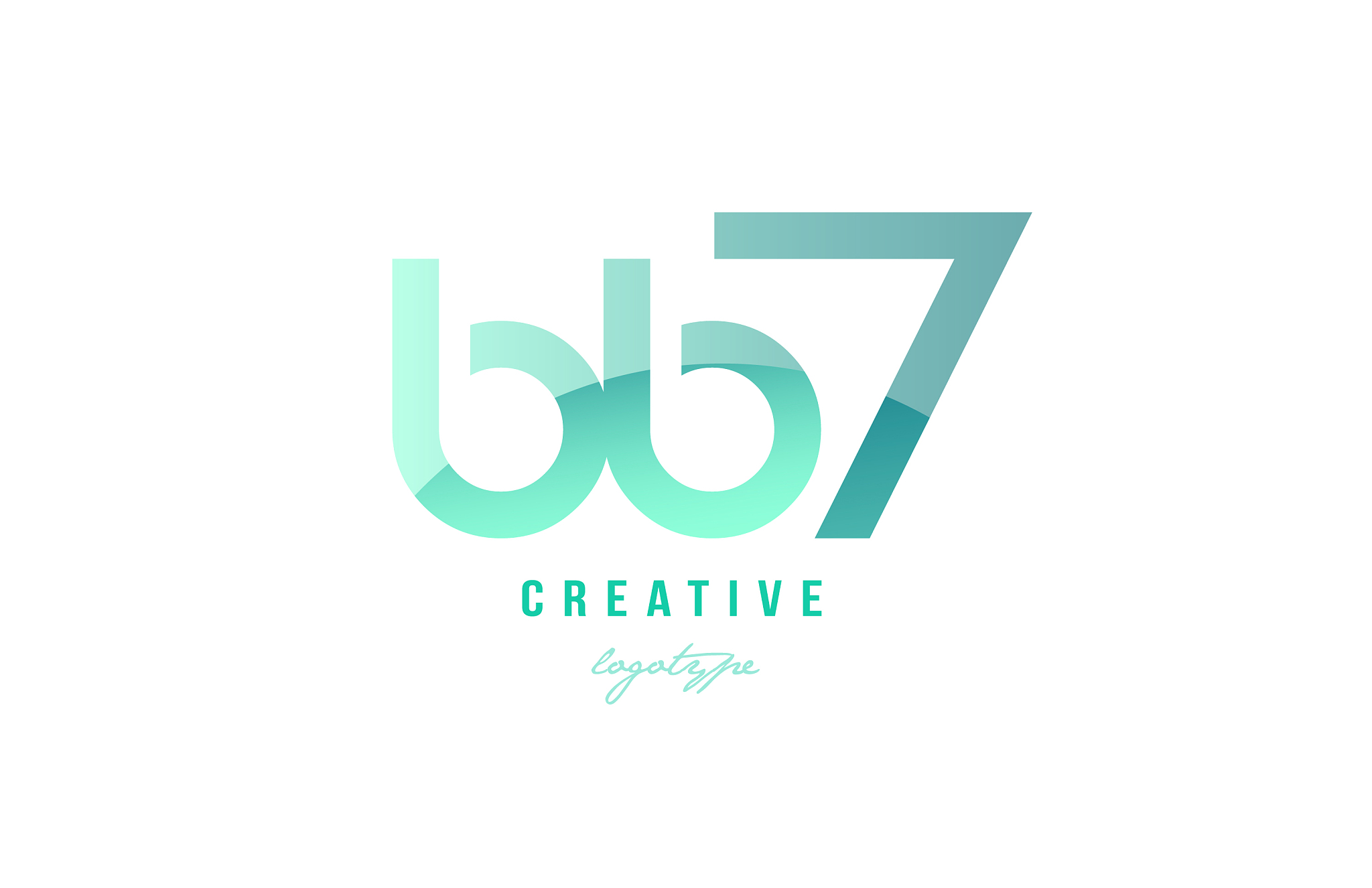 green gradient pastel modern bb7 b b 7 seven