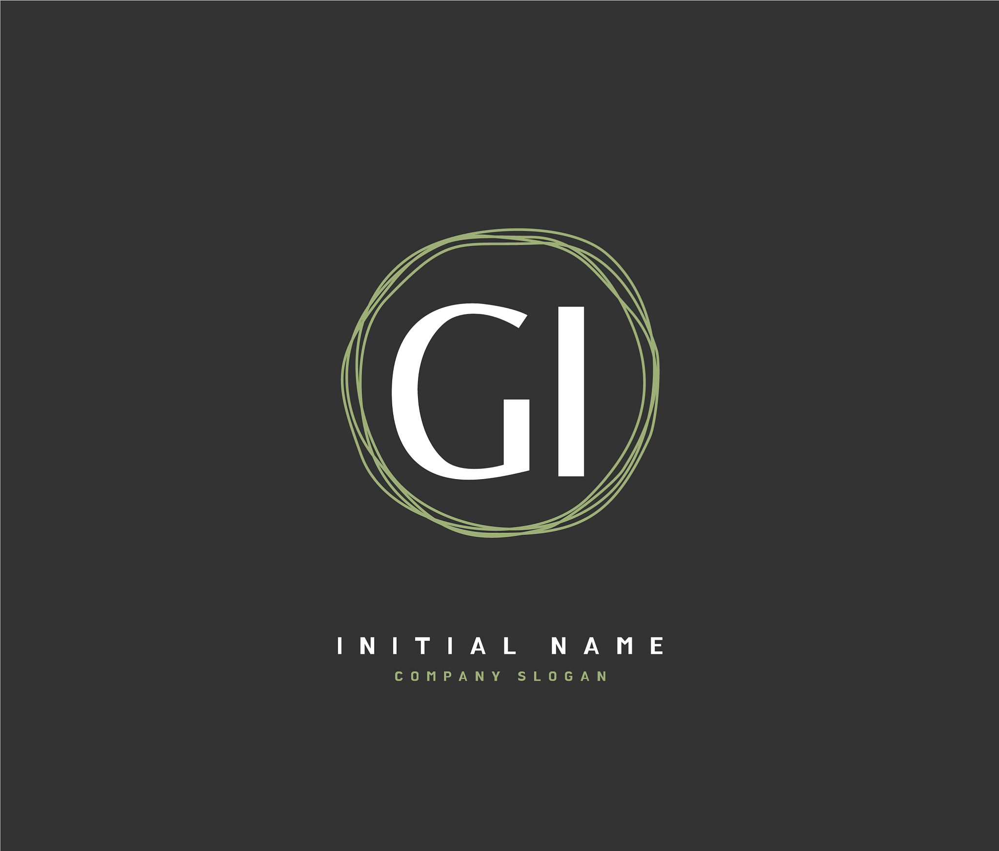 g i gi beauty initial logo handwriting logo of