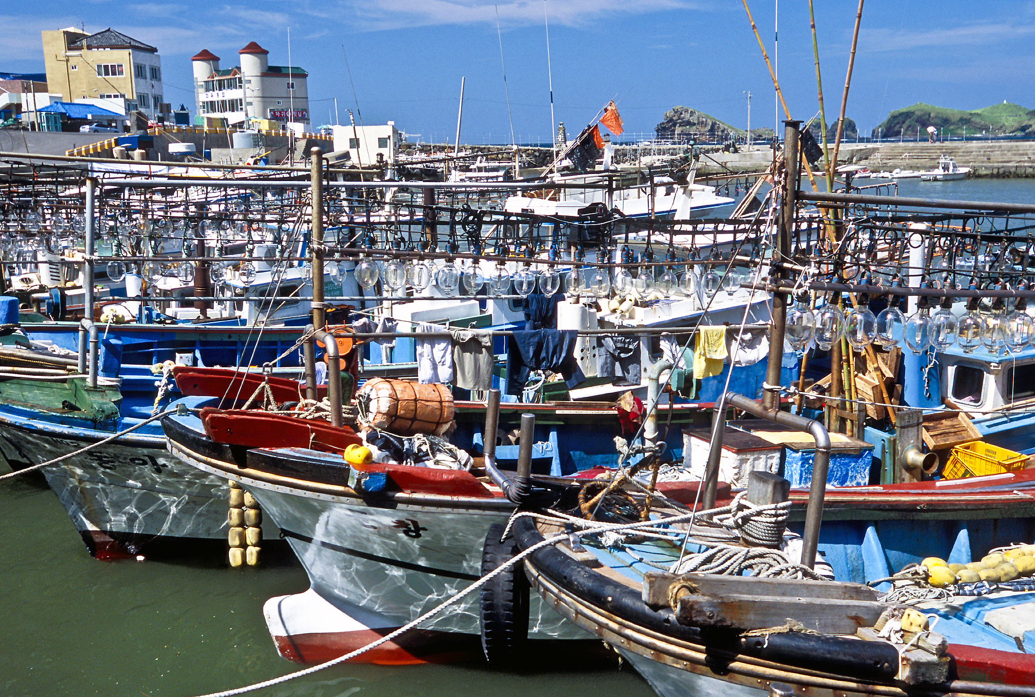 fishing boats, with lights for squid fishing.