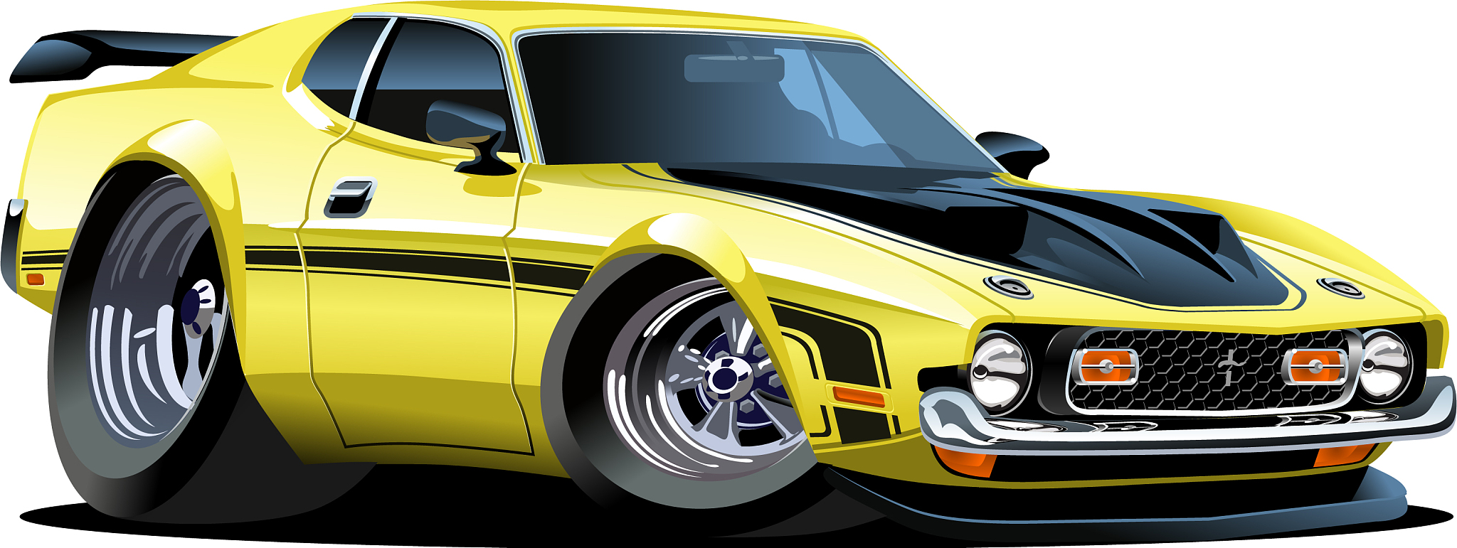 cartoon muscle car