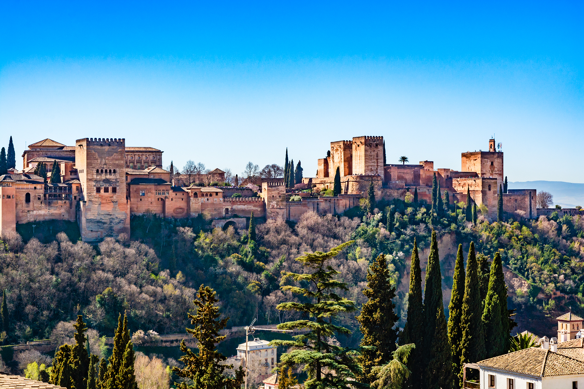 the alhambra  fortress complex with the nasrid palaces and gener