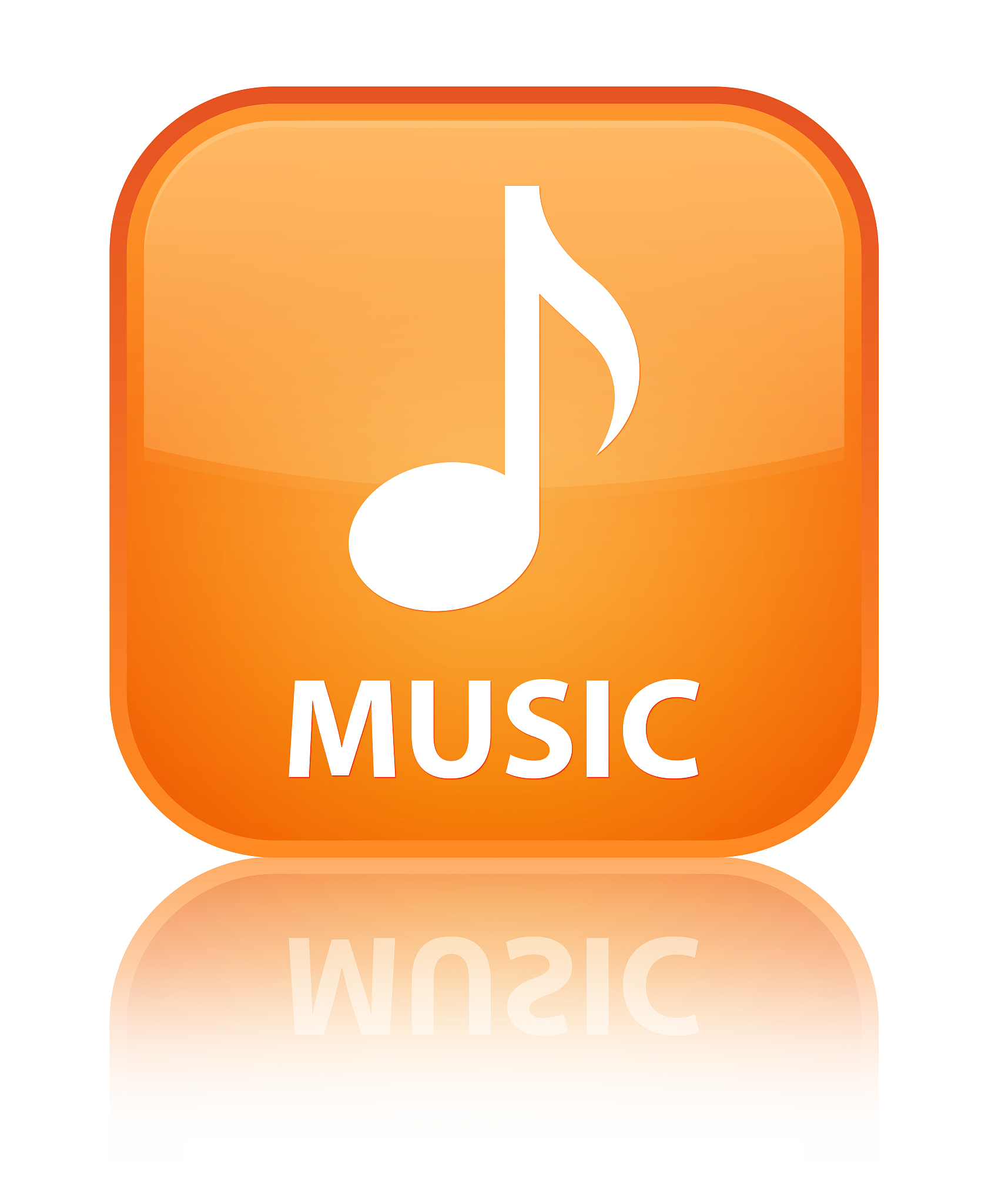 music special orange square button