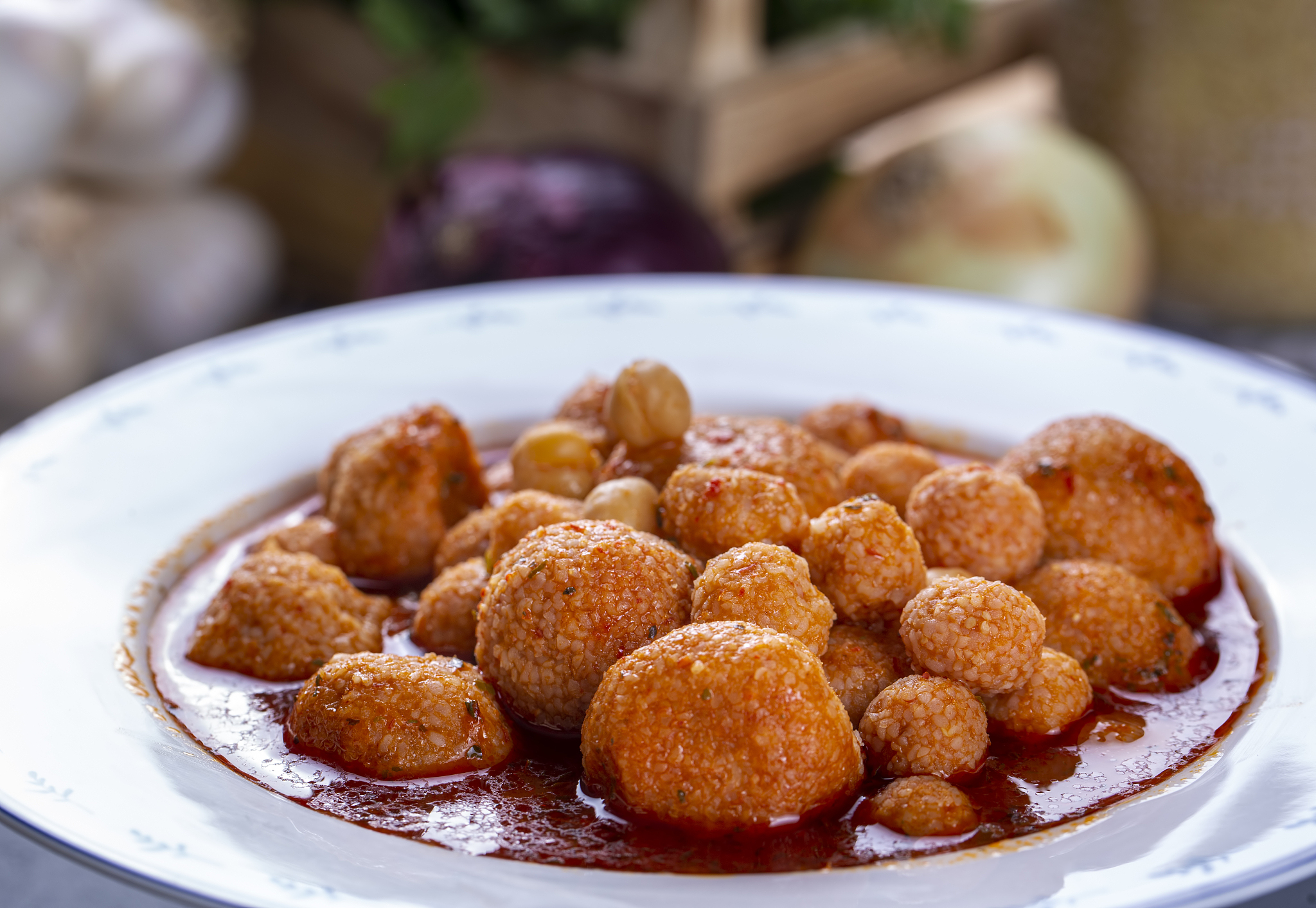 traditional delicious turkish foods; bulgur soup (anali kizli, i
