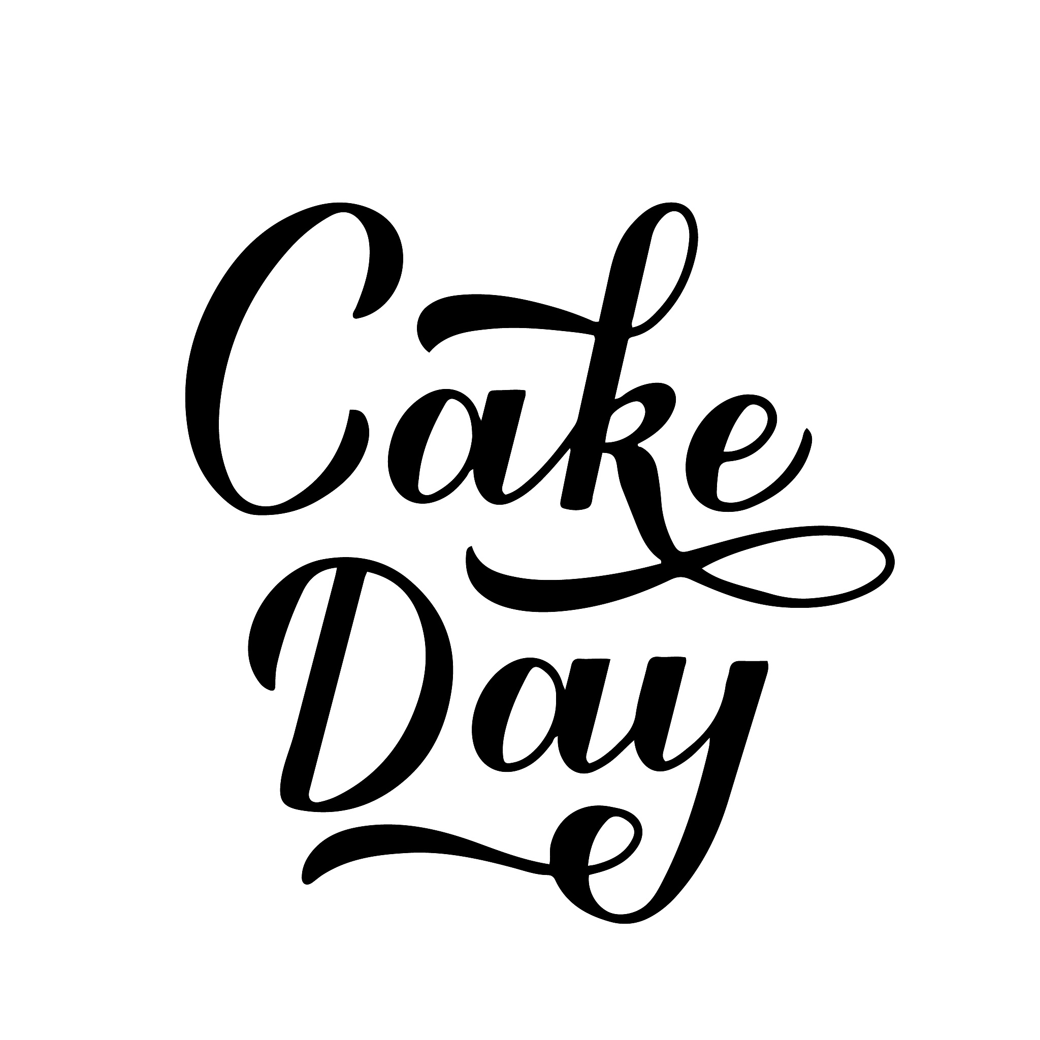 cake day calligraphy hand lettering isolated on white. funny hol