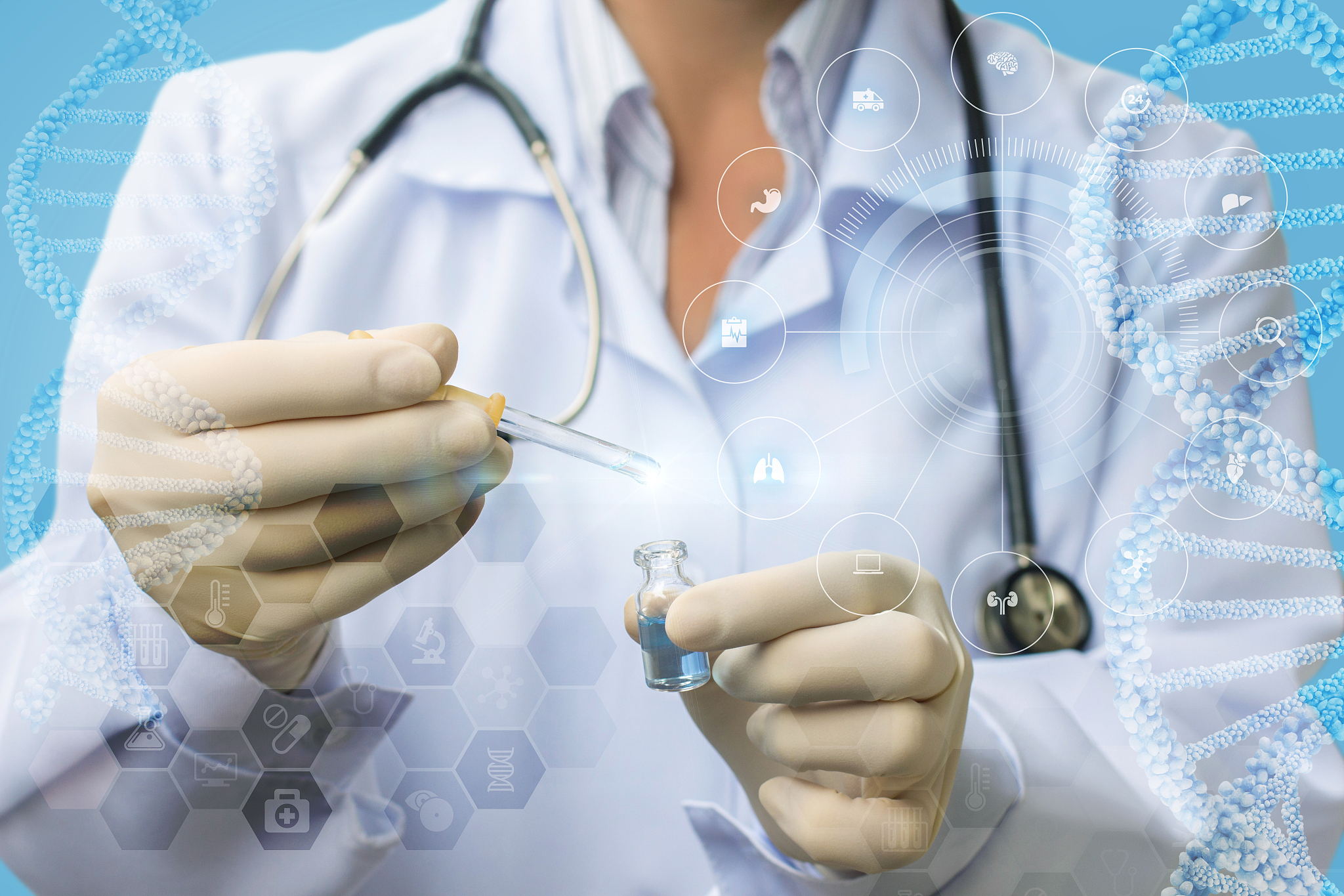 doctor takes a sample to test .
