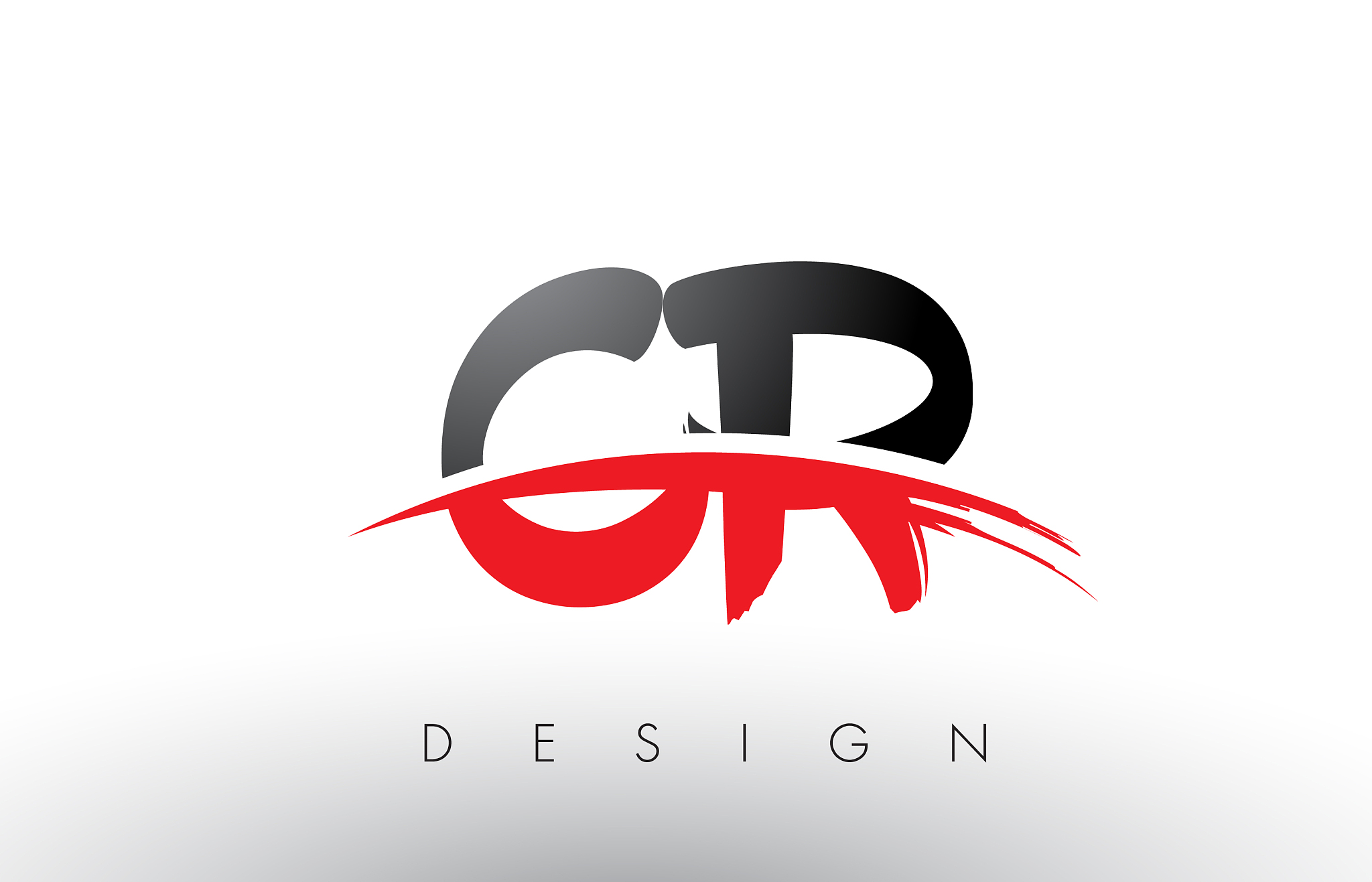 cr c r brush logo letters with red and black