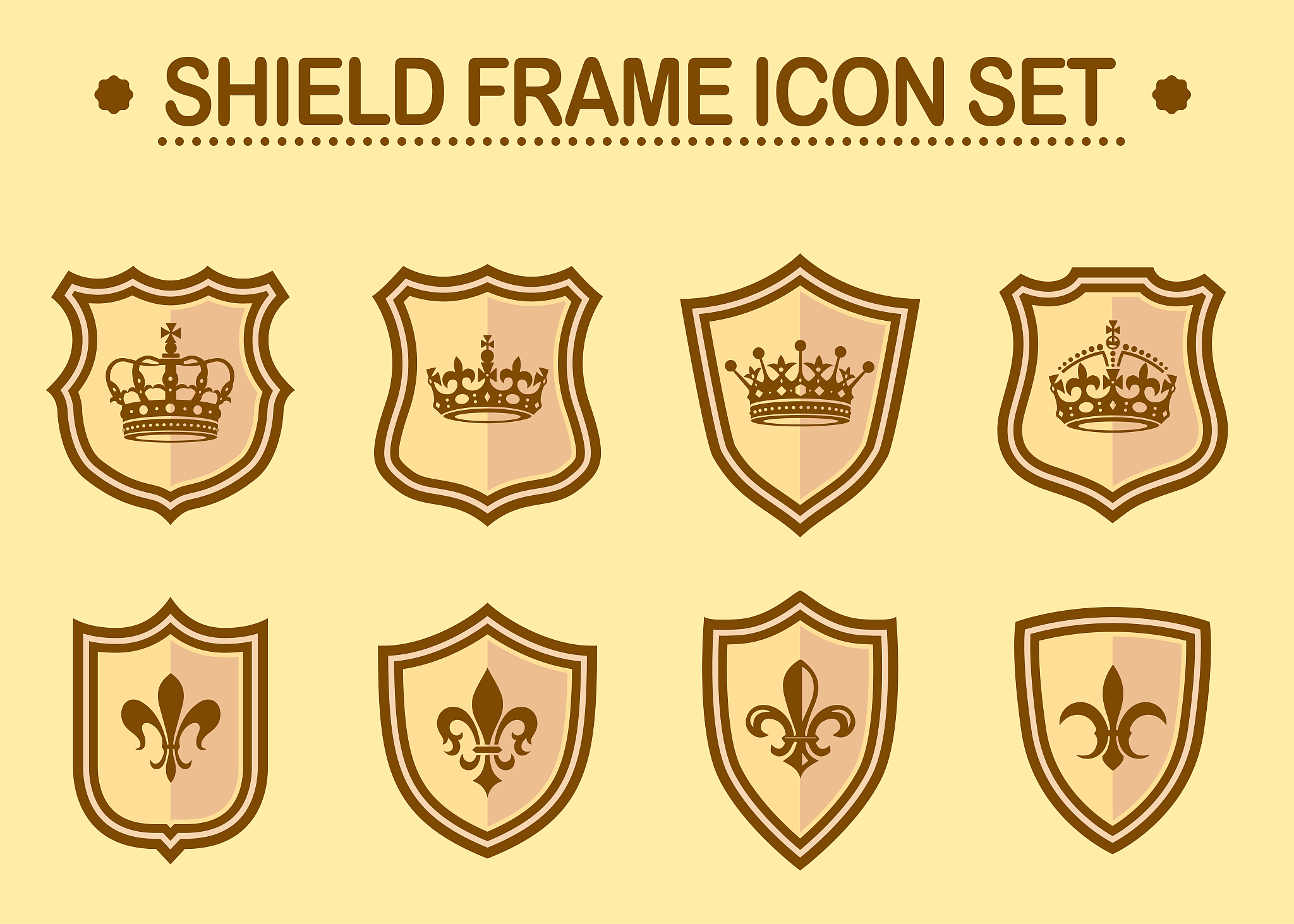 shield shaped icon set, vector illustration