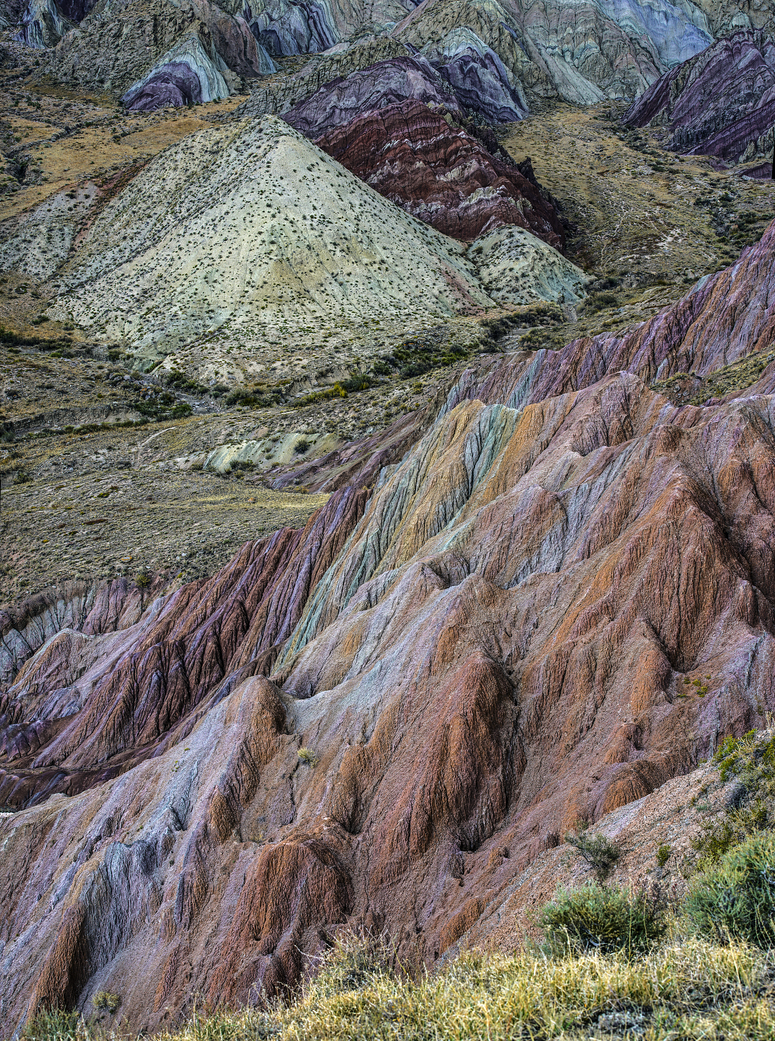 昆仑山五彩谷：干裂纹艺术，大自然鬼斧神工