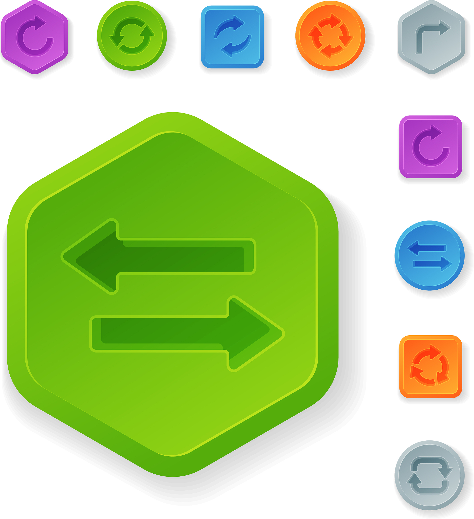colorful website turn buttons design