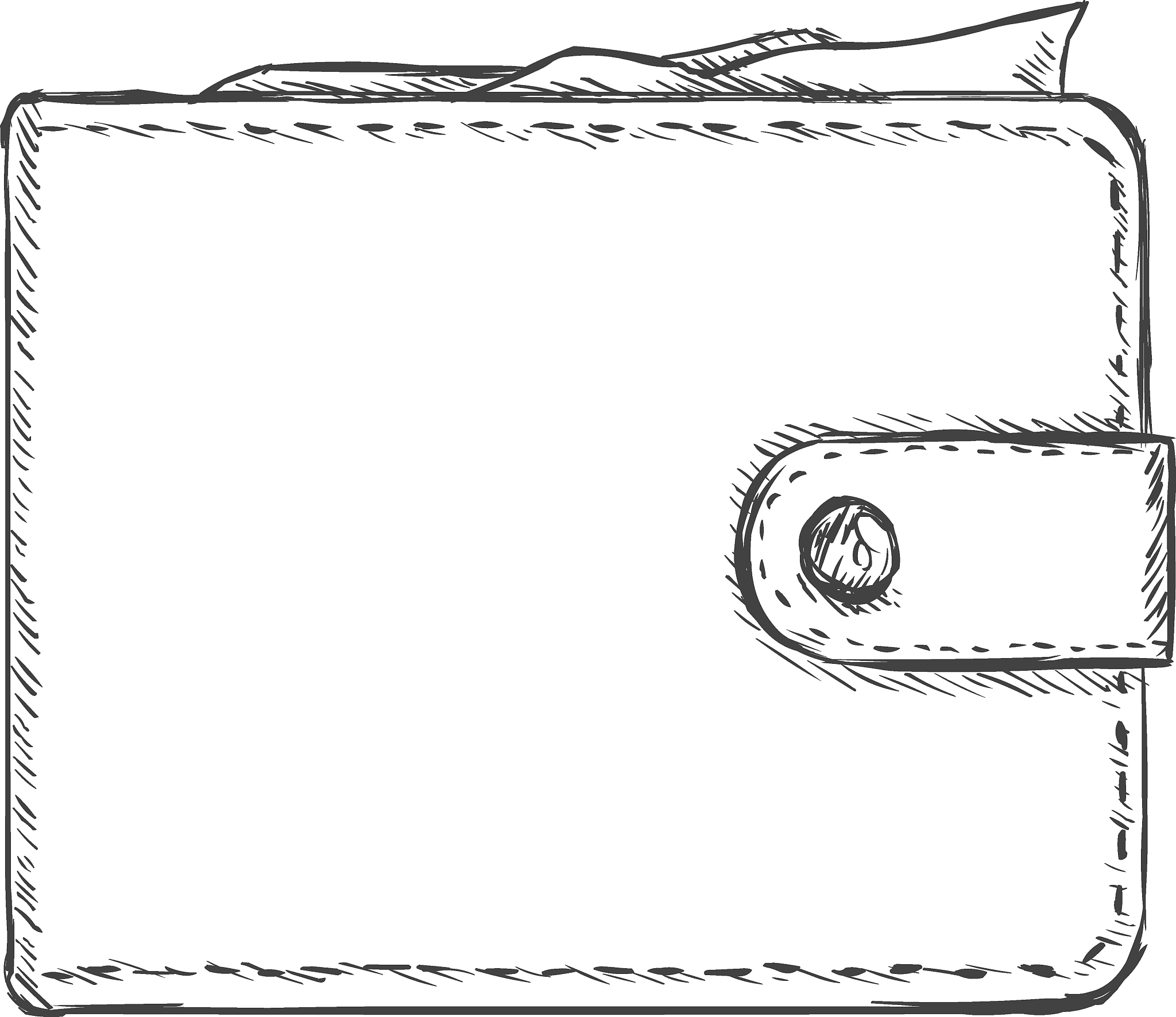 vector single sketch wallet