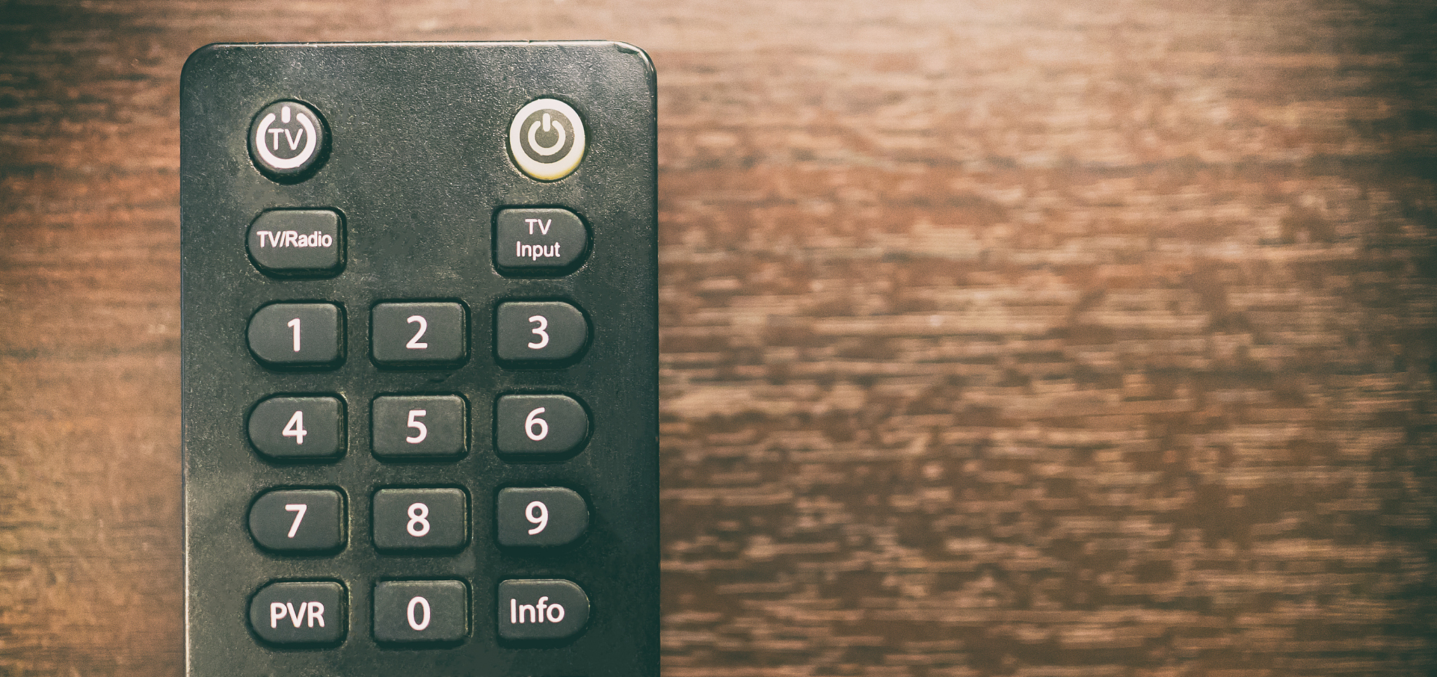 number keypad on tv remote with copy space