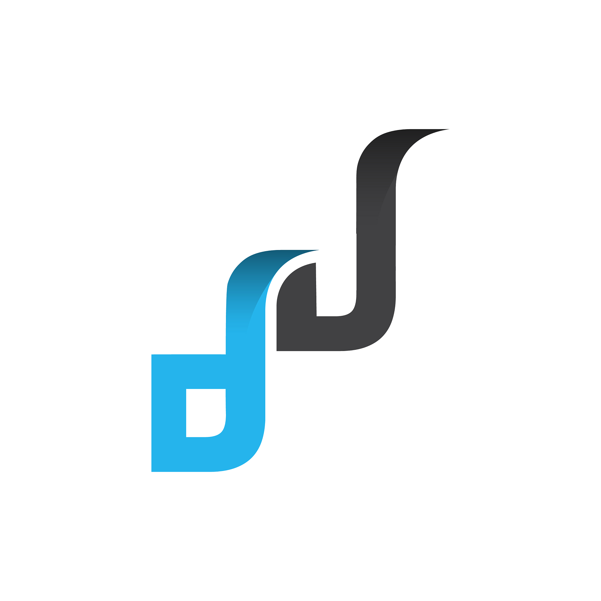 initial letter dj design logo