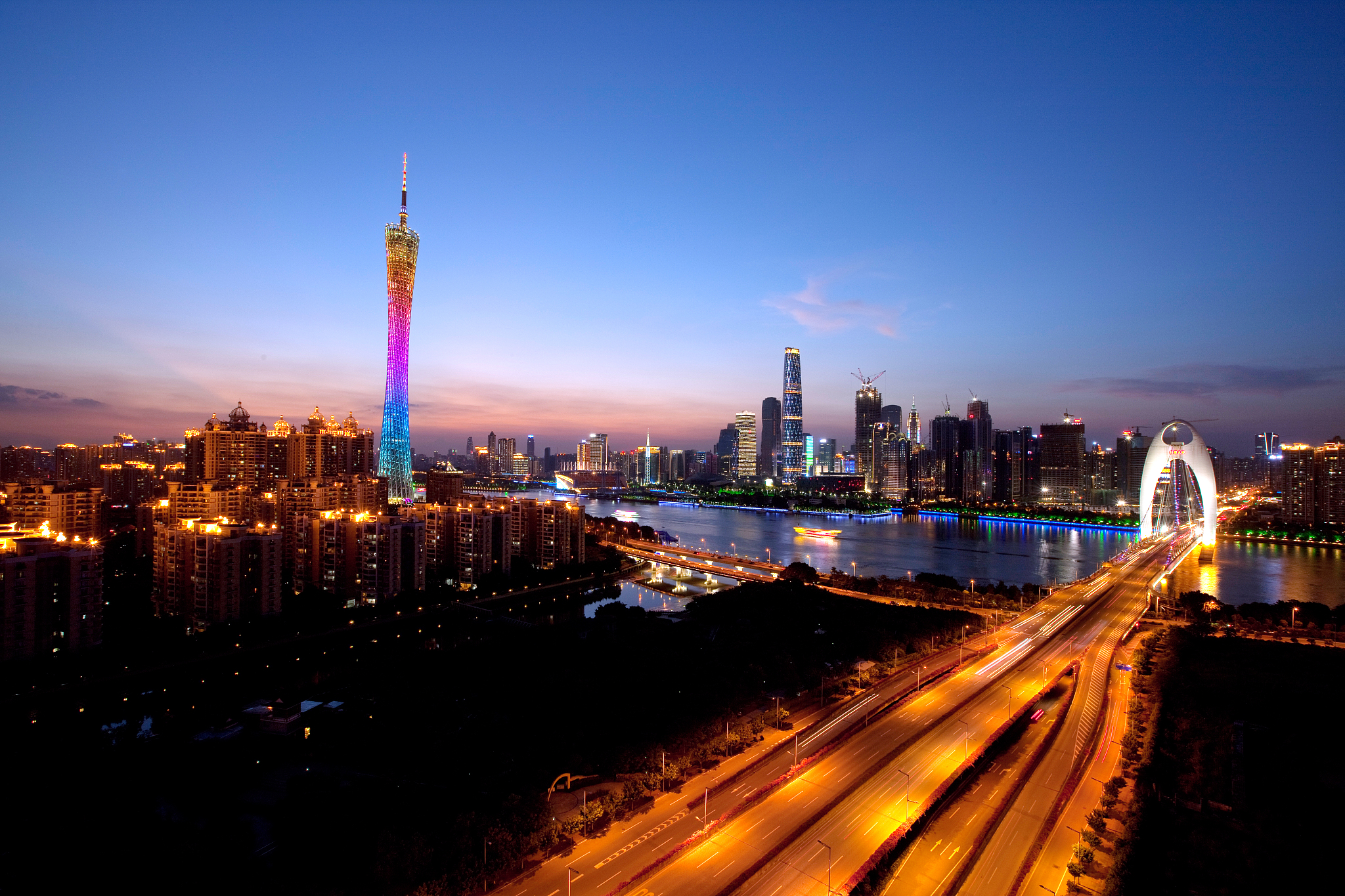 广州城市建筑夜景