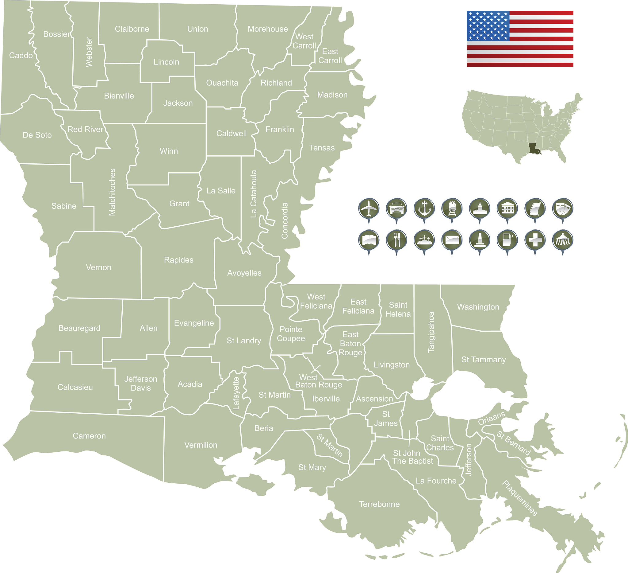 map of louisiana